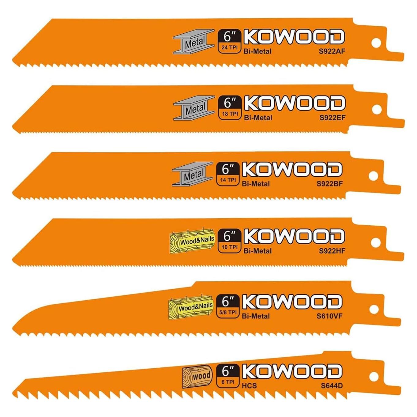Hoja de sierra KOWOOD 15 cm Bi-Metal 6 PCS para sierras
