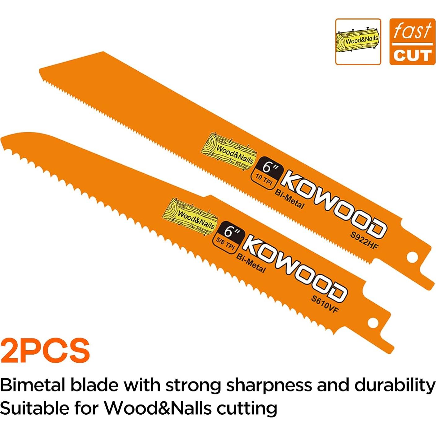 Hoja de sierra KOWOOD 15 cm Bi-Metal 6 PCS para sierras