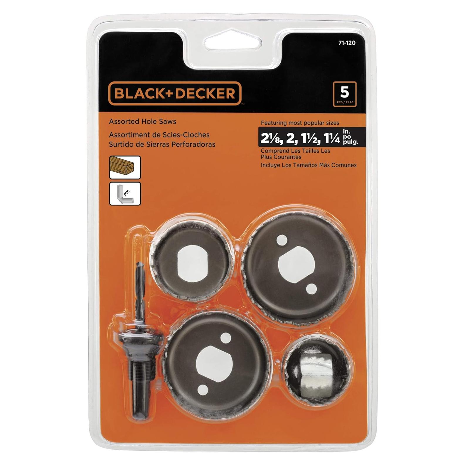 Kit de Sierras de Agujero Black+Decker 5 Piezas 71-120