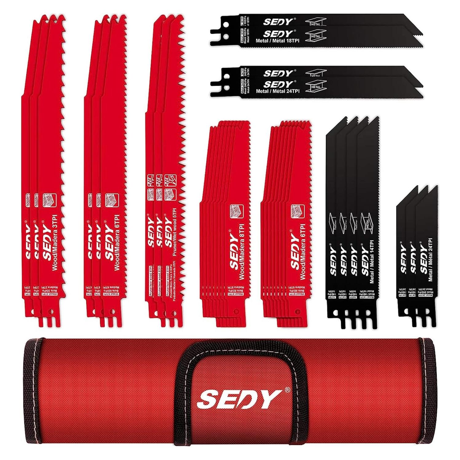Juego de 36 Cuchillas de Sierra Recíproca SEDY para Madera y Metal