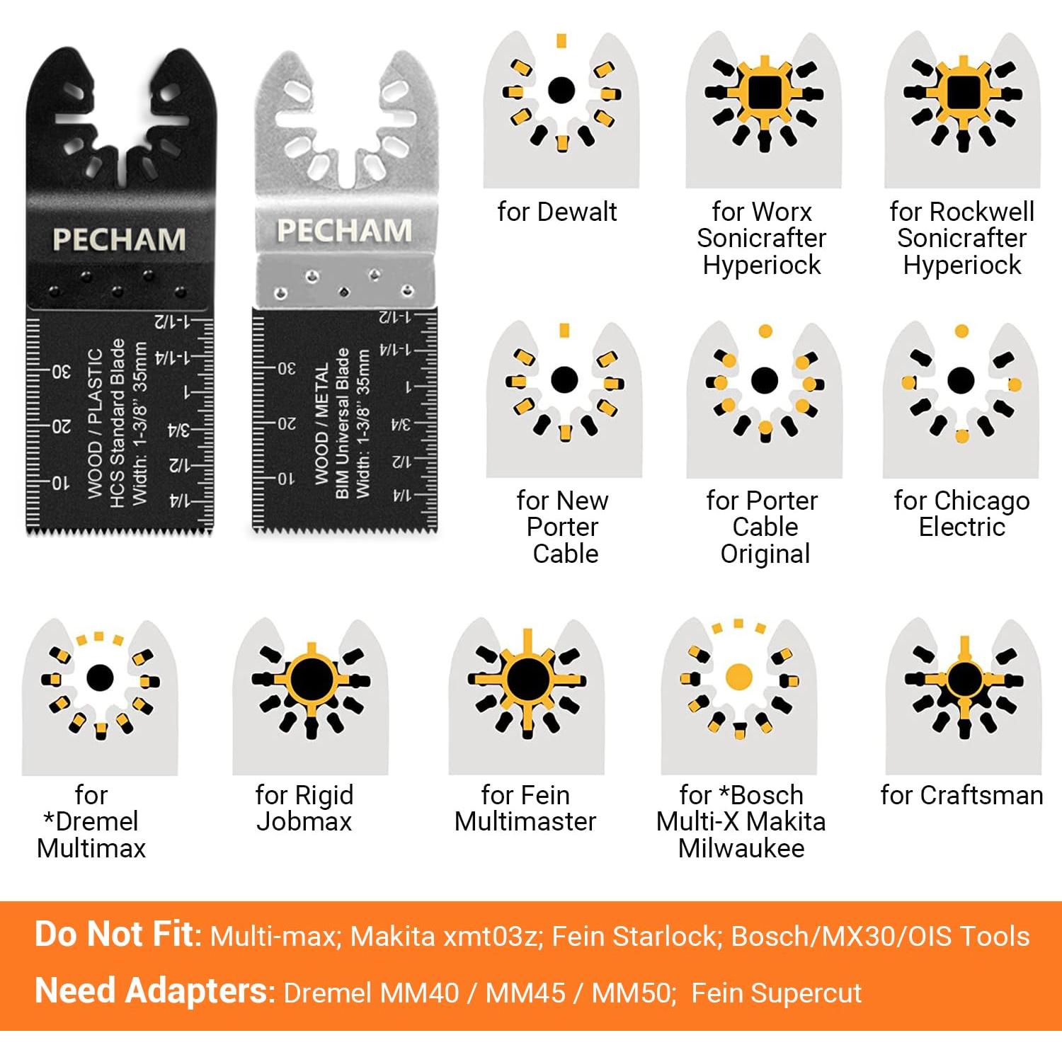 Hojas de Sierra Oscilantes PECHAM 24 Piezas Alta Calidad