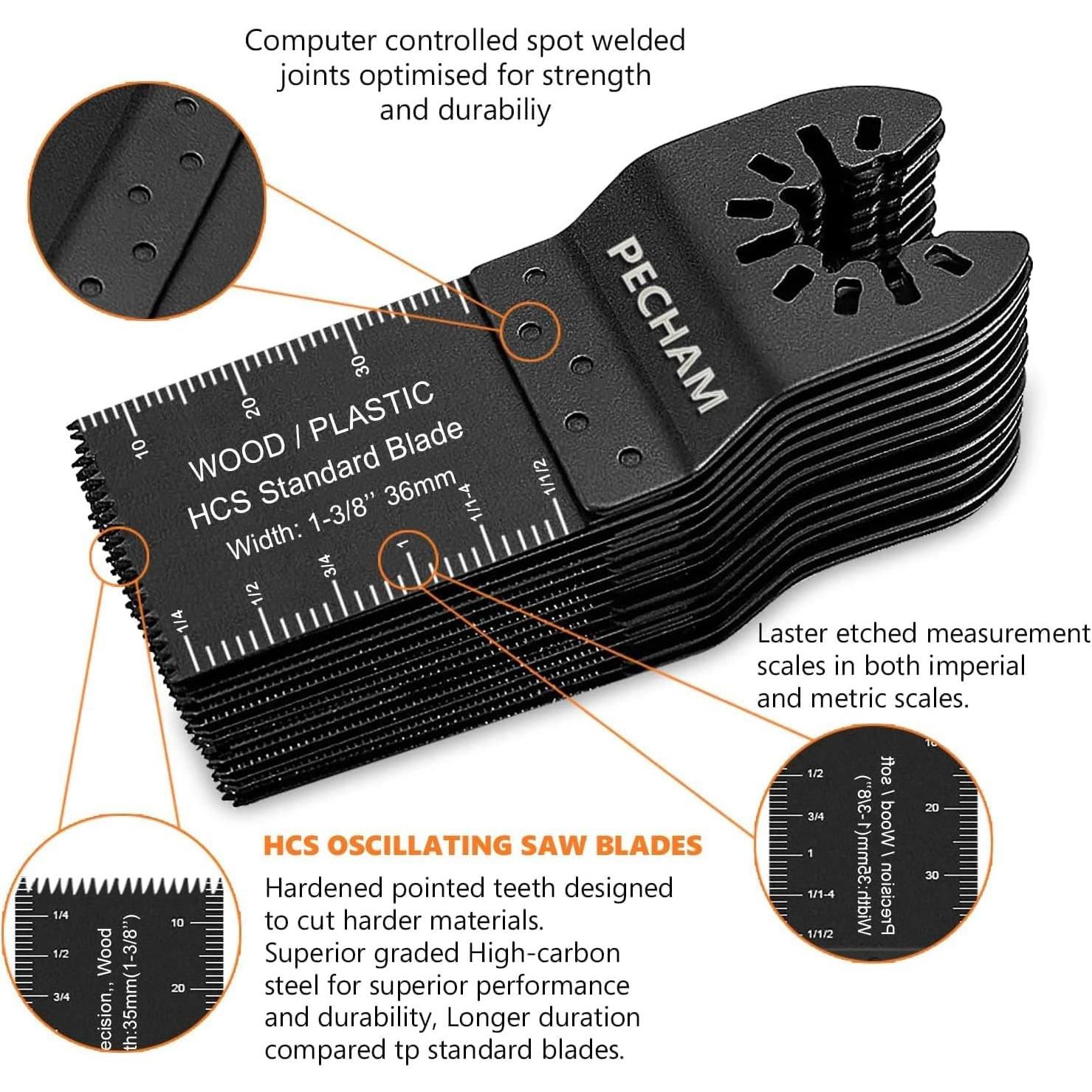 Hojas de Sierra Oscilantes PECHAM 24 Piezas Alta Calidad