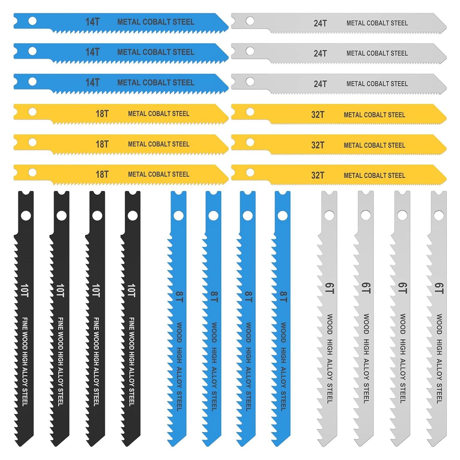 Juego de 24 Hojas de Sierra de Calar LUNYUG U-Shank