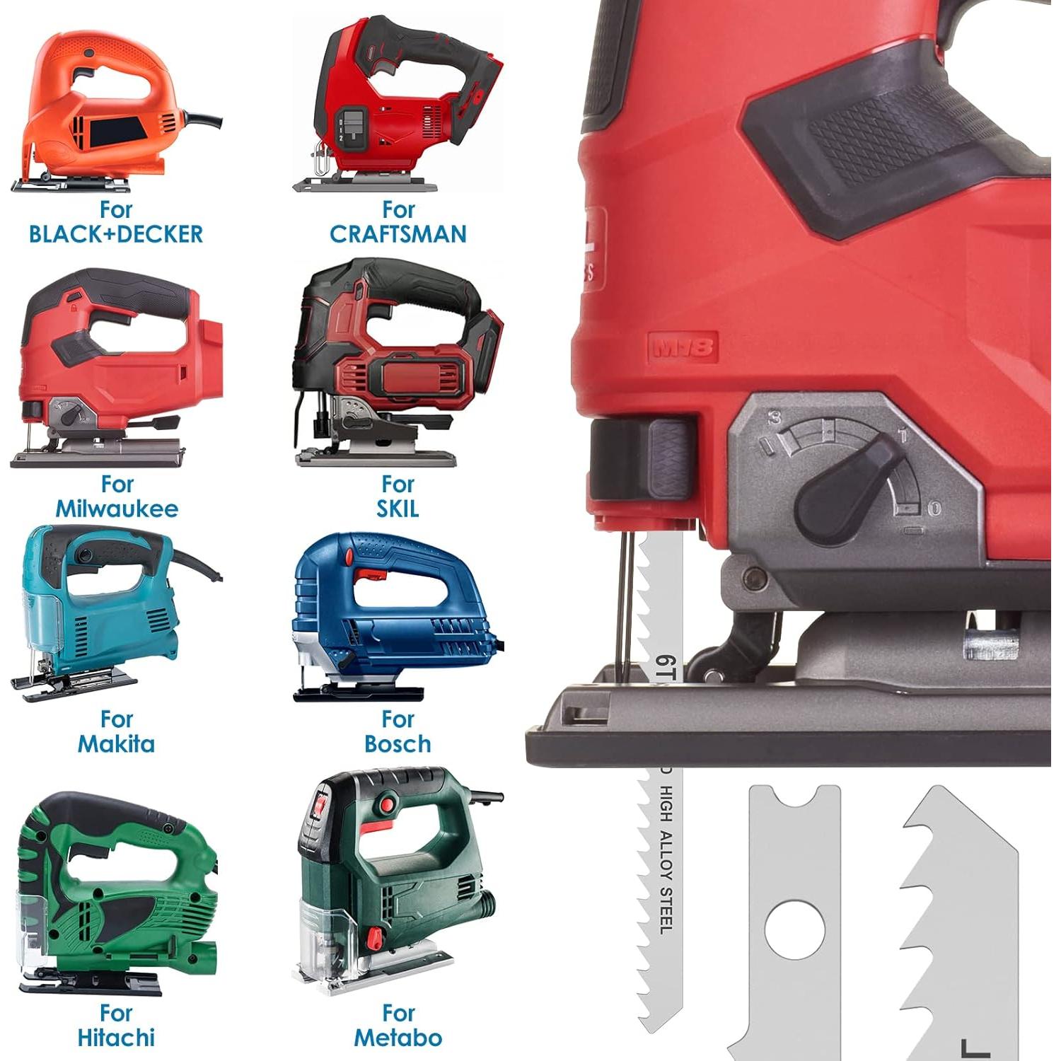 Juego de 24 Hojas de Sierra de Calar LUNYUG U-Shank