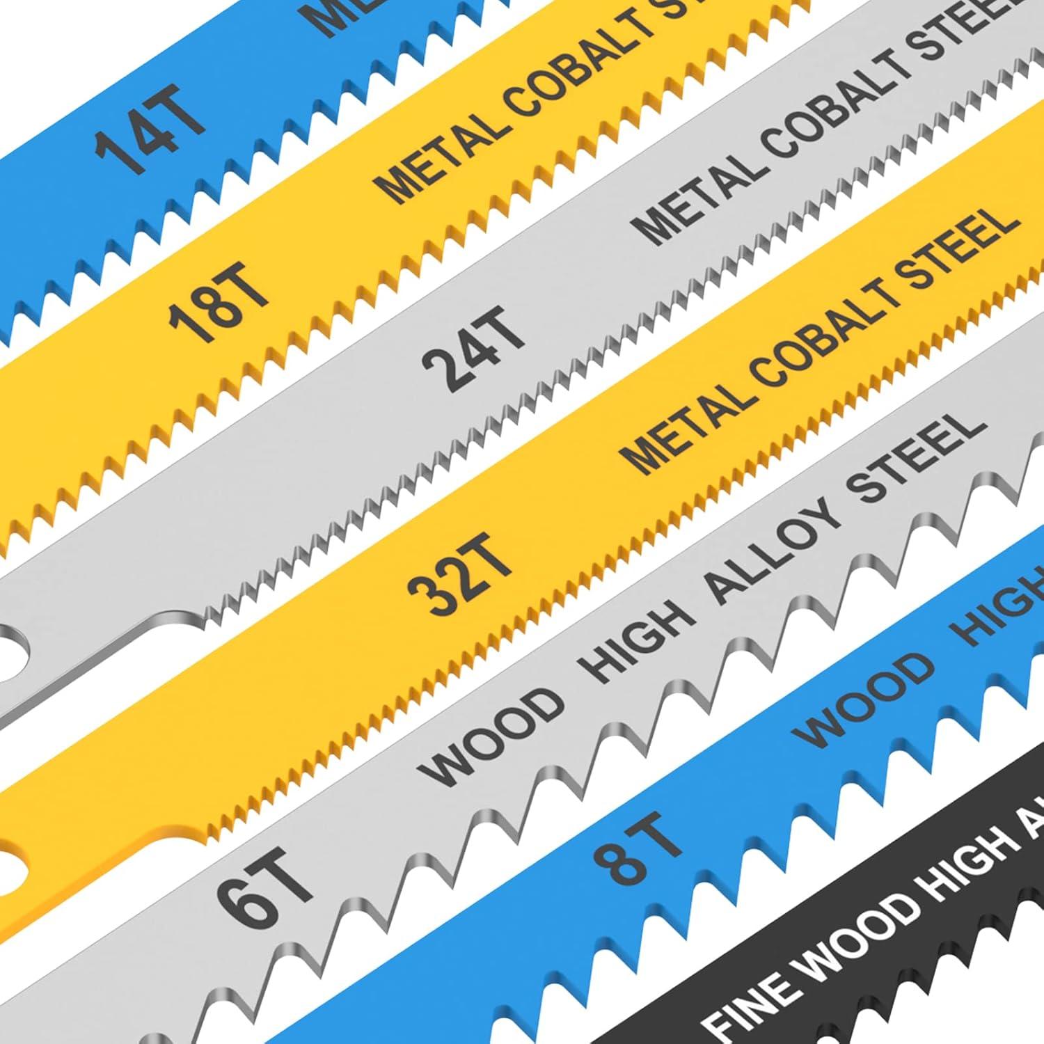 Juego de 24 Hojas de Sierra de Calar LUNYUG U-Shank