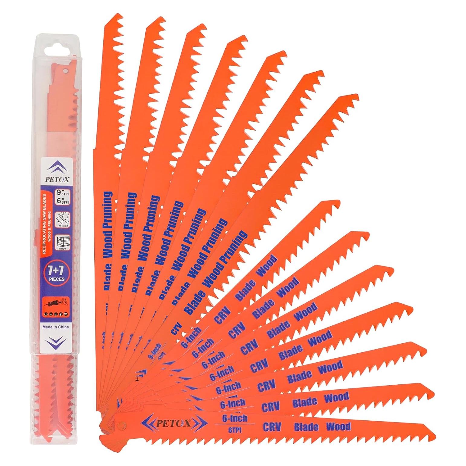 Juego de 14 Hojas de Sierra Recíproca PETOX 15.24cm 22.86cm