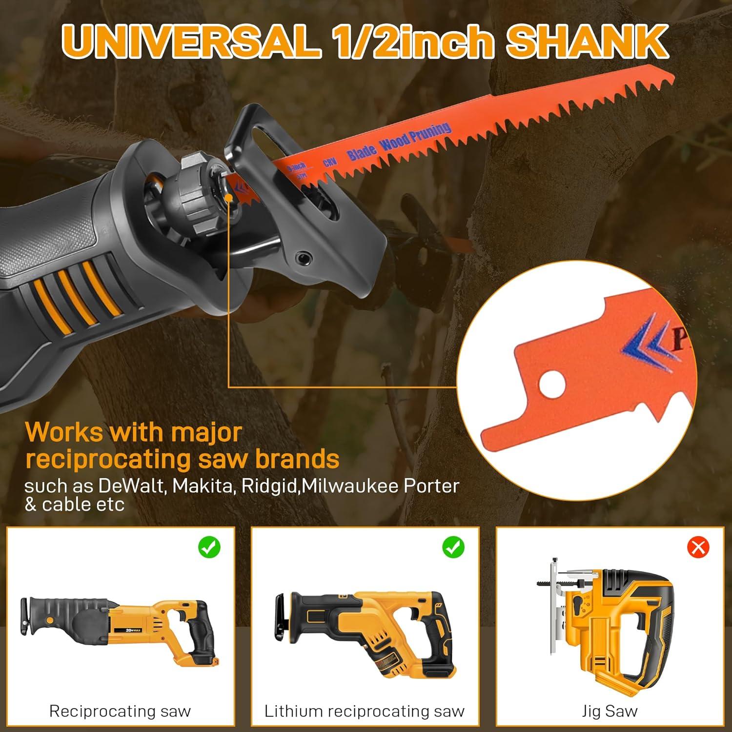 Juego de 14 Hojas de Sierra Recíproca PETOX 15.24cm 22.86cm