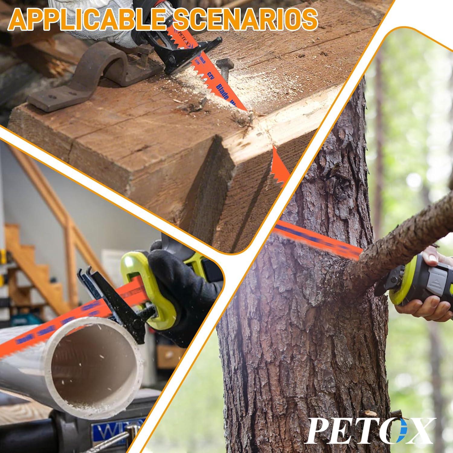 Juego de 14 Hojas de Sierra Recíproca PETOX 15.24cm 22.86cm