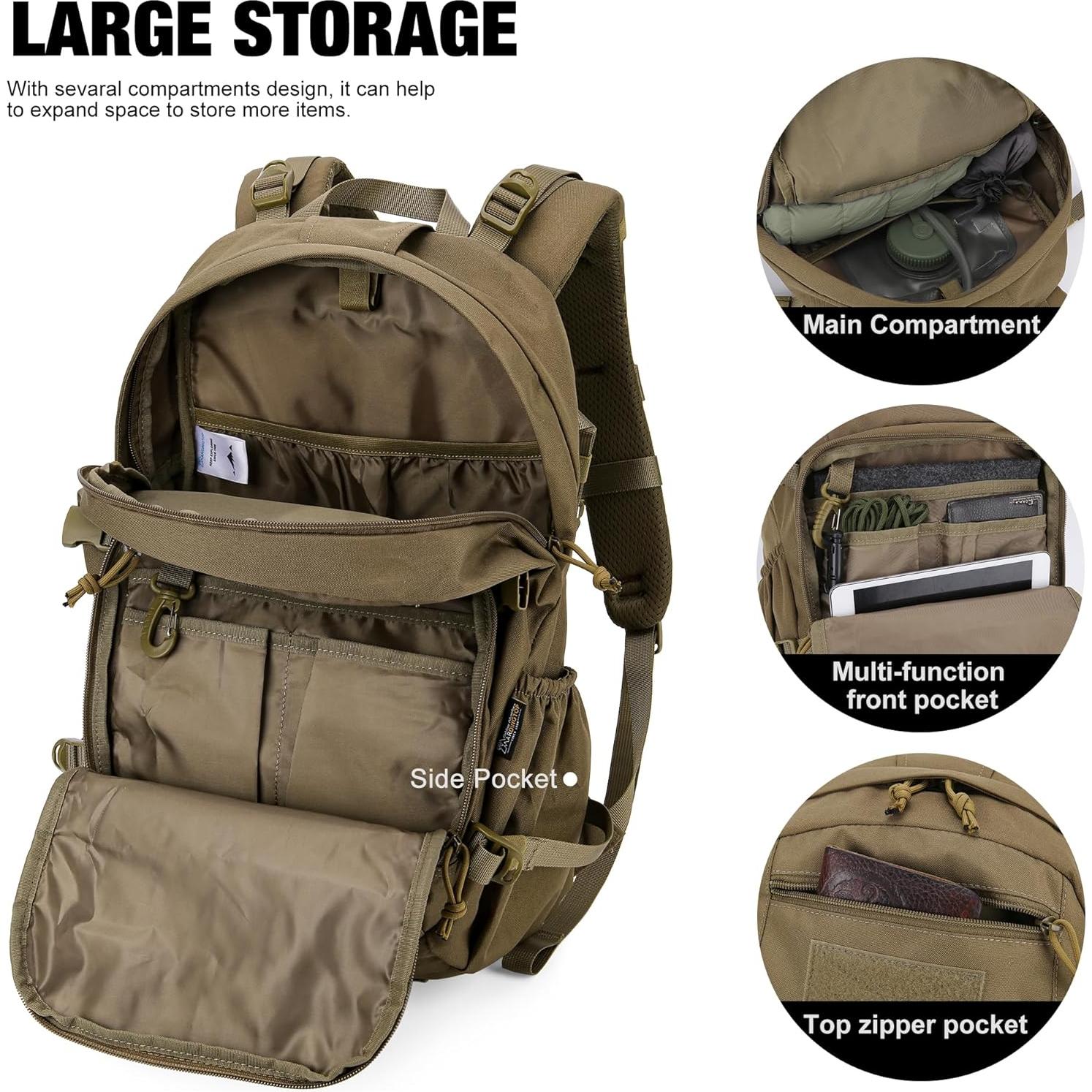 Mochila Táctica Mardingtop 25L para Senderismo y Ciclismo