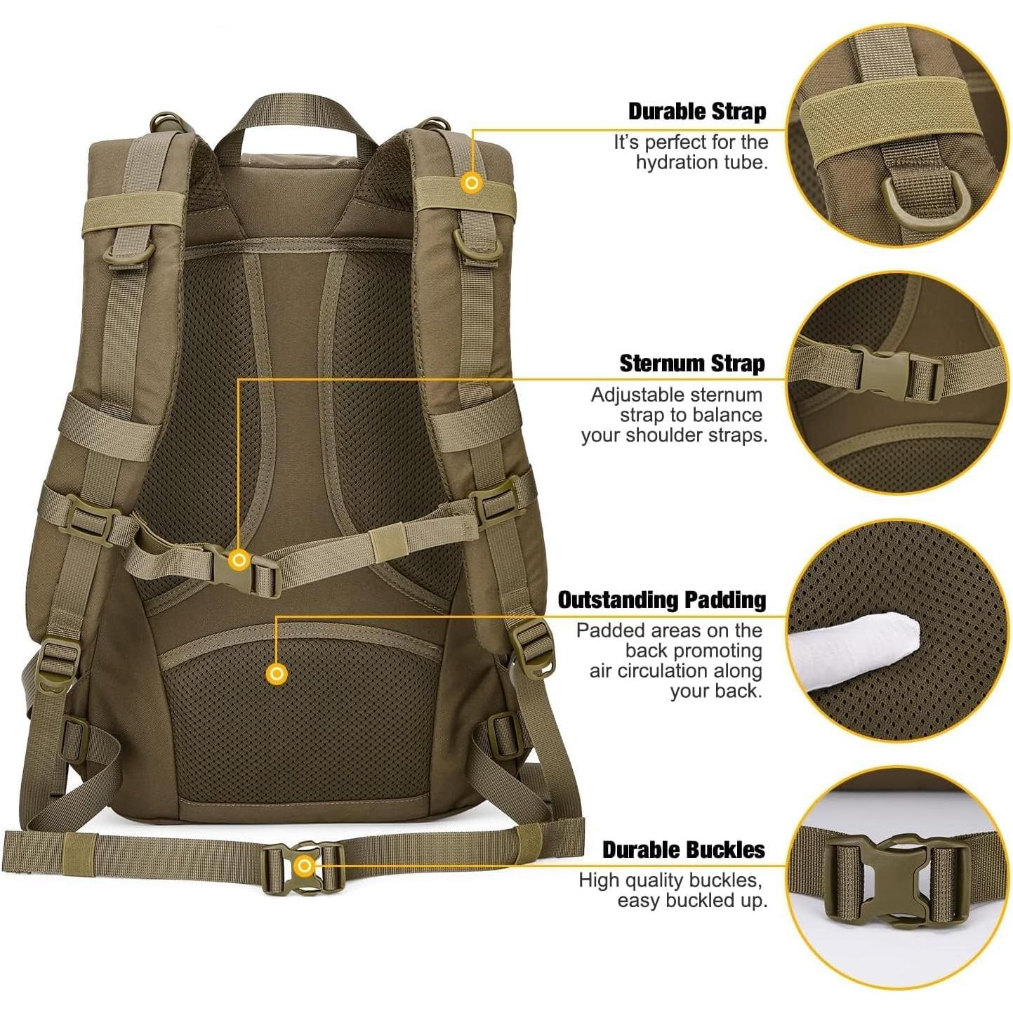 Mochila Táctica Mardingtop 25L para Senderismo y Ciclismo