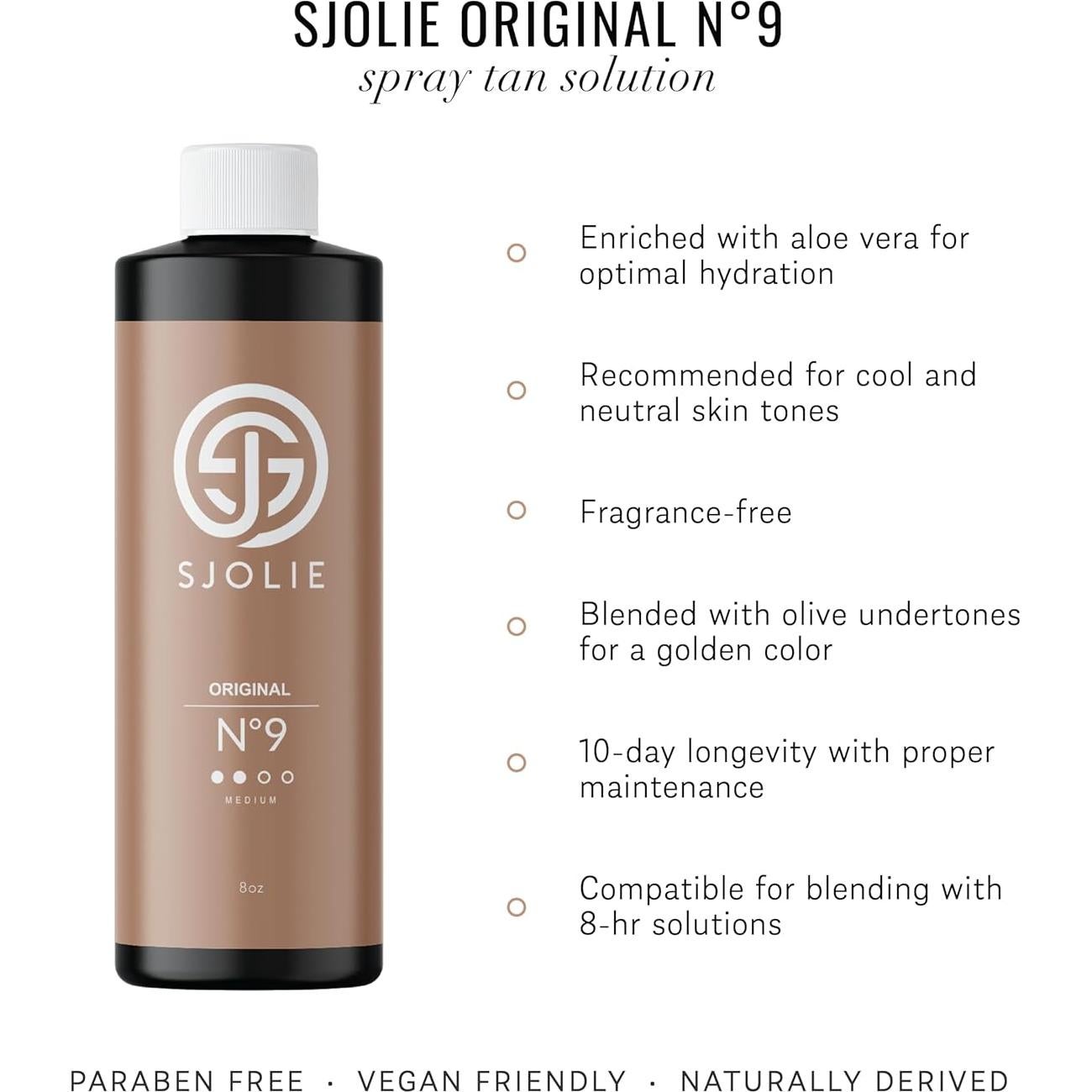 Bronceador Hidratante SJOLIE No. 9 - 240 ml - Brillo Natural