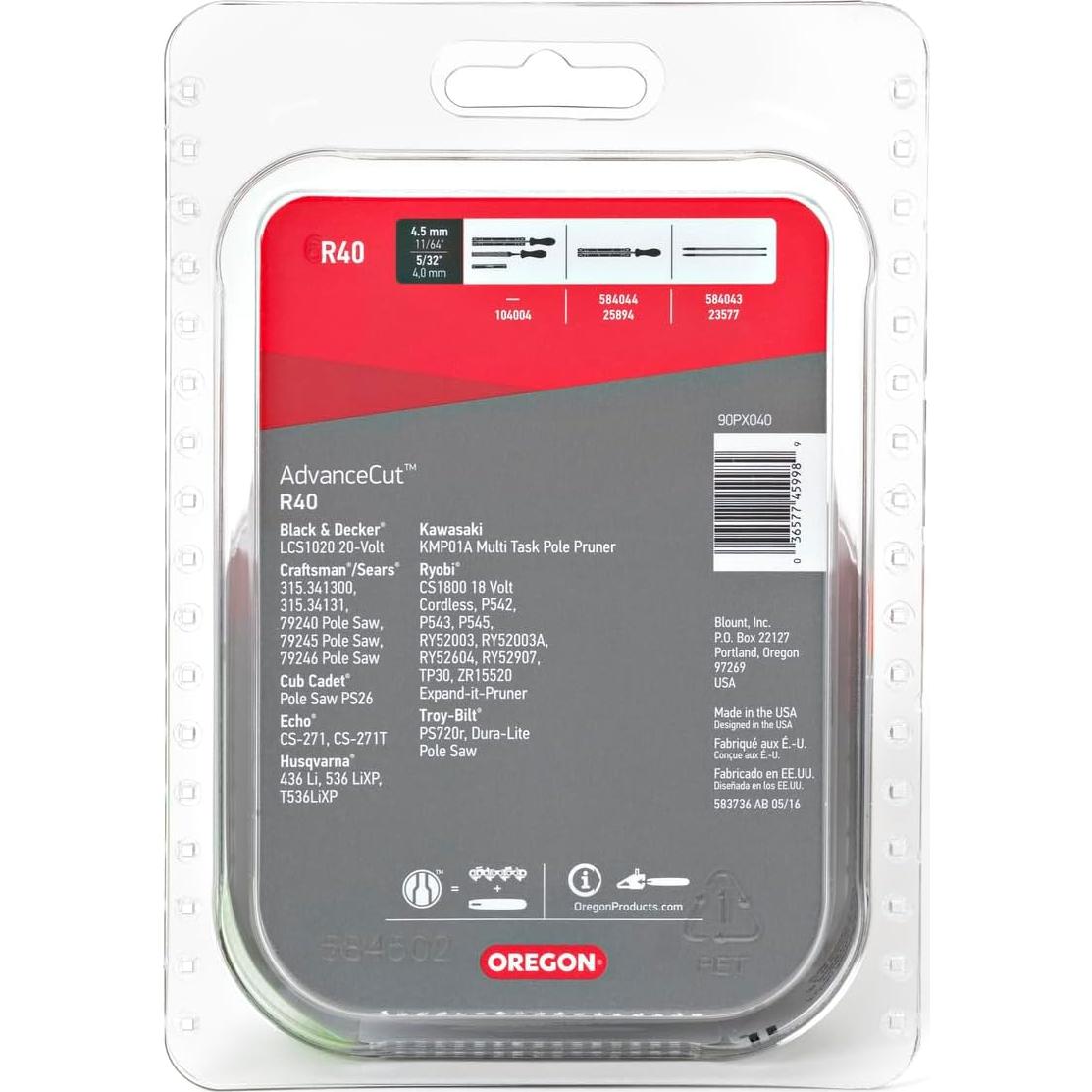 Cadena de Motosierra Oregon R40 25 cm 40 Eslabones .043 mm