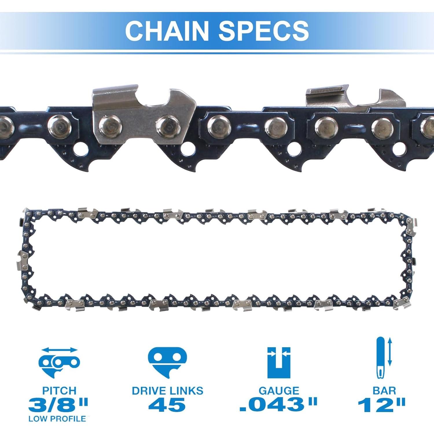 Cadena de Motosierra 30 cm Black+Decker LCS1240 LCS1240B 2 Pcs