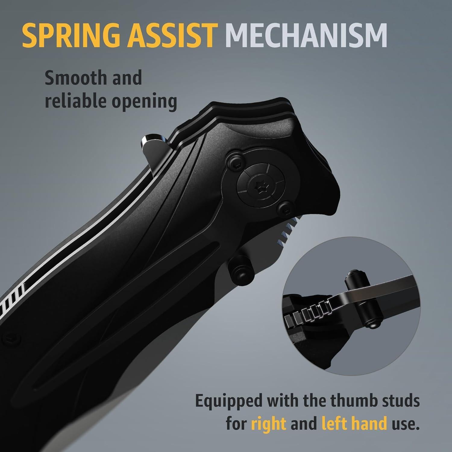 Cuchillo Táctico Plegable Grand Way 20.5 cm con Clip y Rompedor