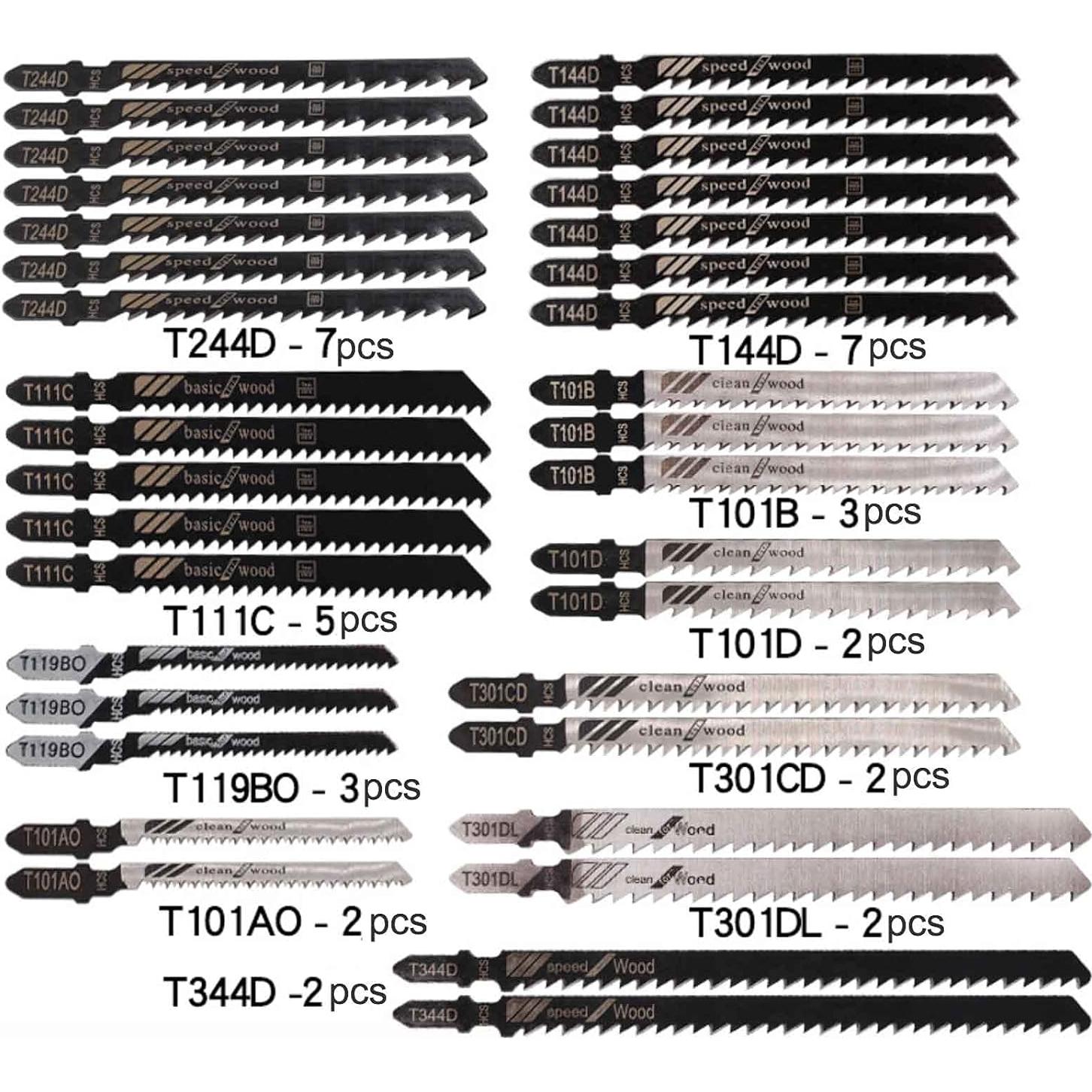 48 Cuchillas de Rompecabezas HCS/HSS Multiusos para Madera y Metal