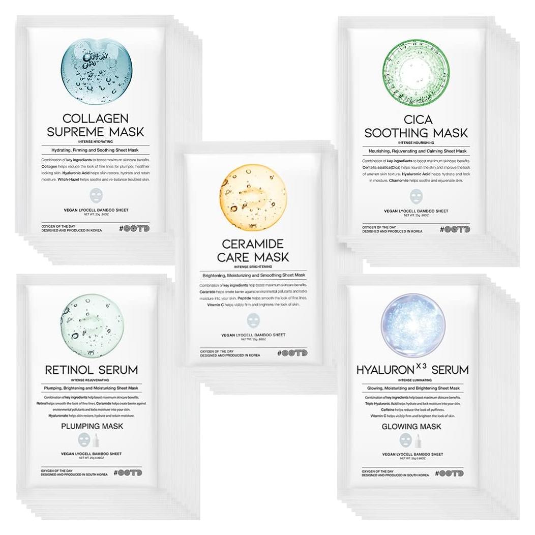 Paquete de 50 mascarillas faciales EVE vegano hidratantes