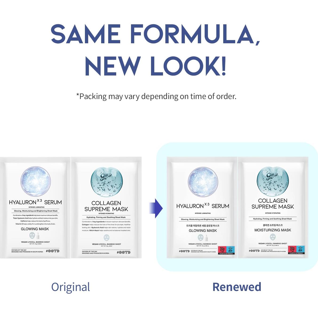 Paquete de 50 mascarillas faciales EVE vegano hidratantes