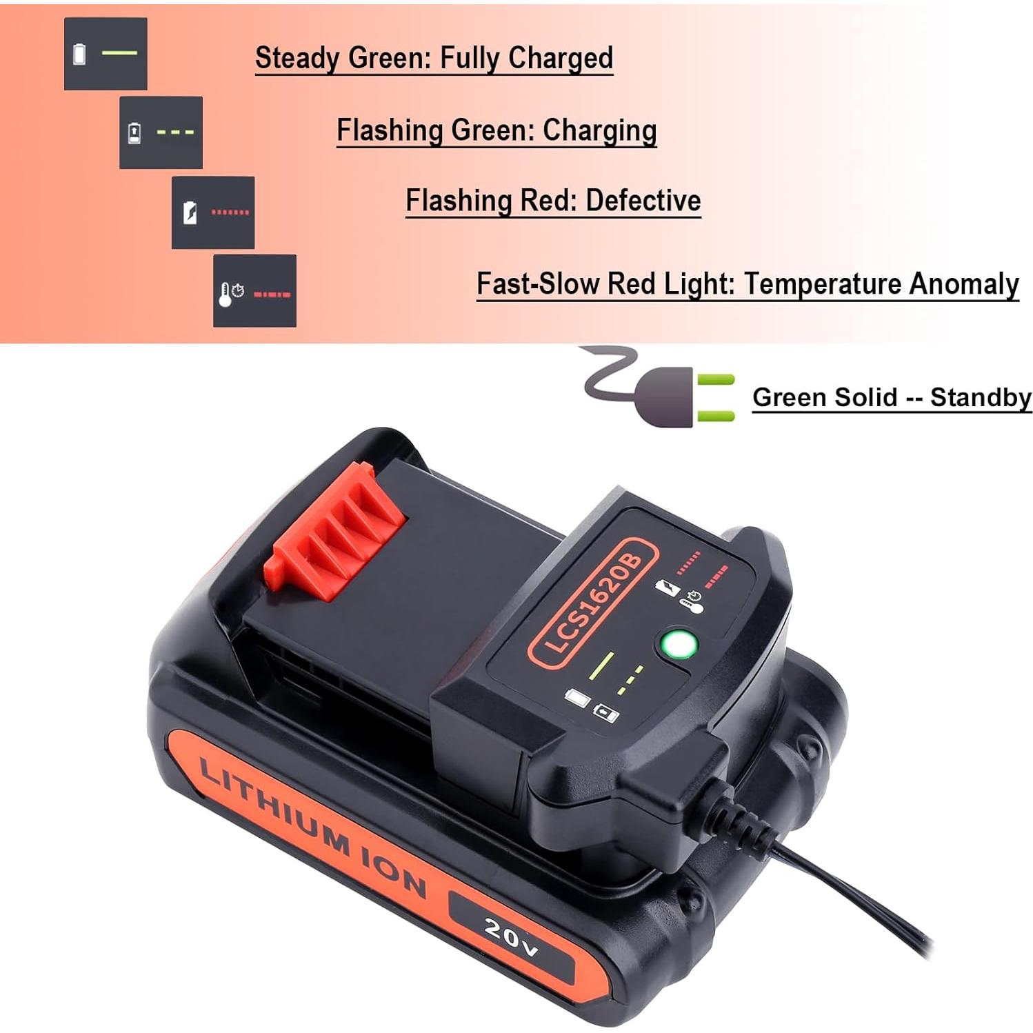 Cargador de Batería Biswaye LCS1620B 20V Max Black & Decker