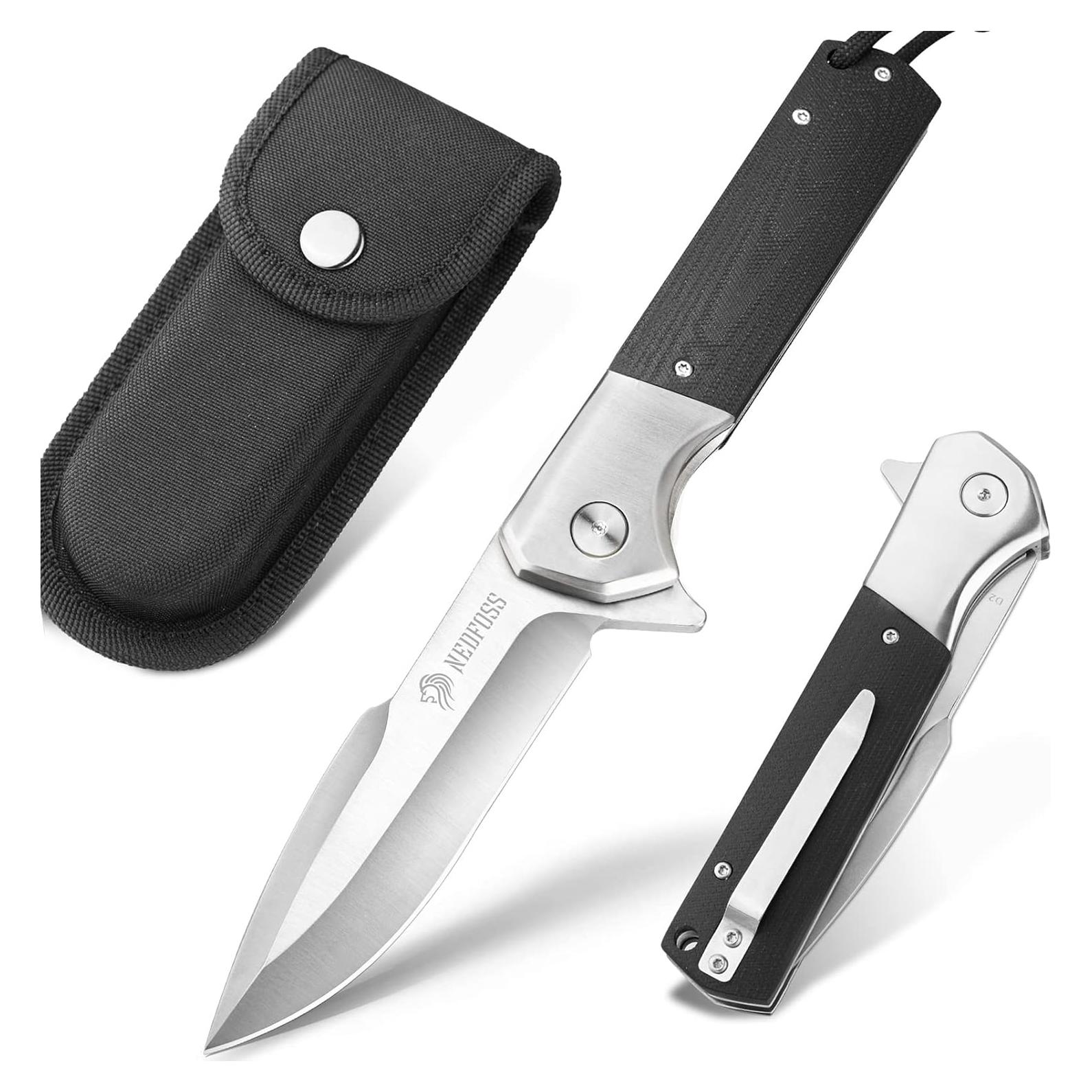 Navaja de bolsillo NedFoss BEAST, acero D2 10.16 cm, G10