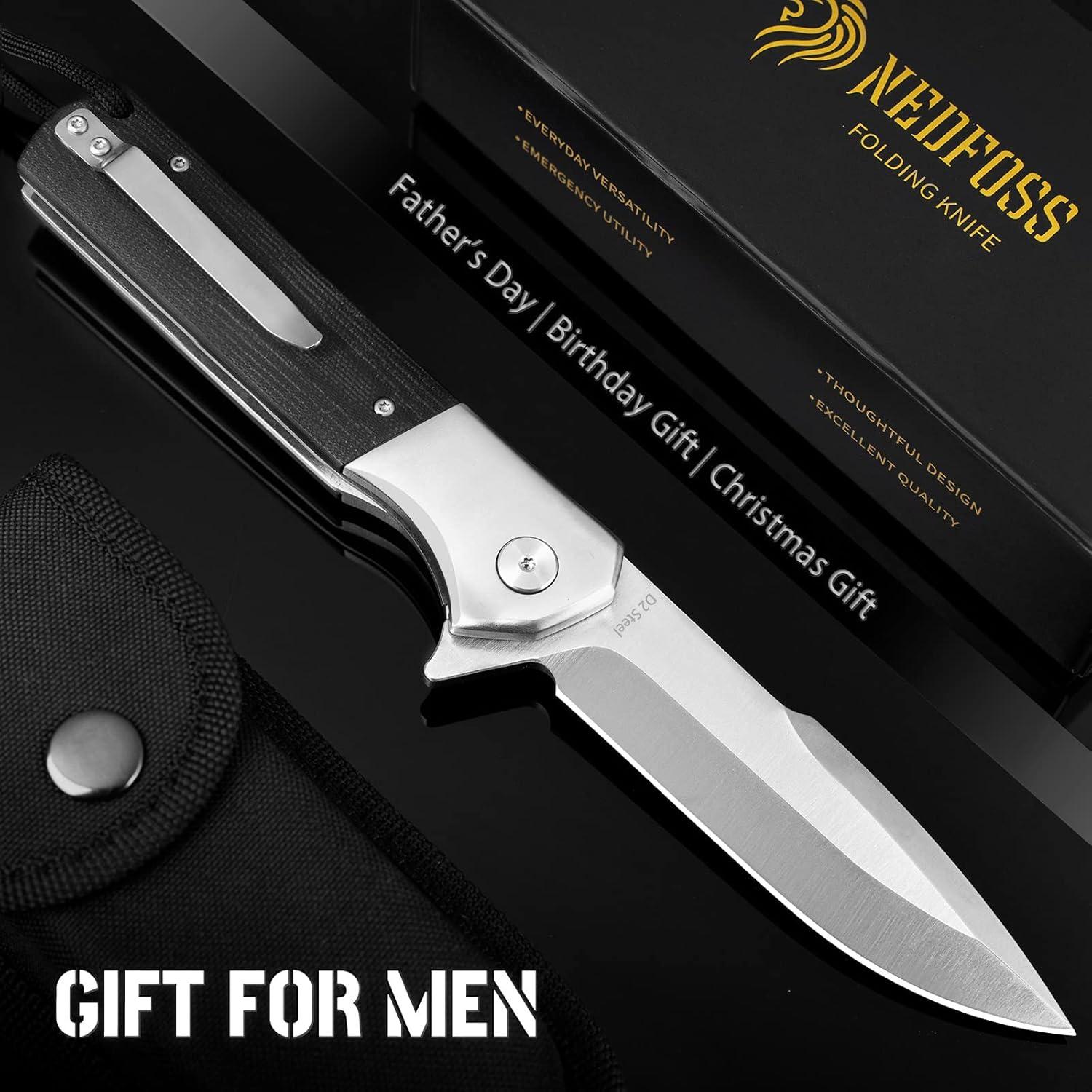 Navaja de bolsillo NedFoss BEAST, acero D2 10.16 cm, G10