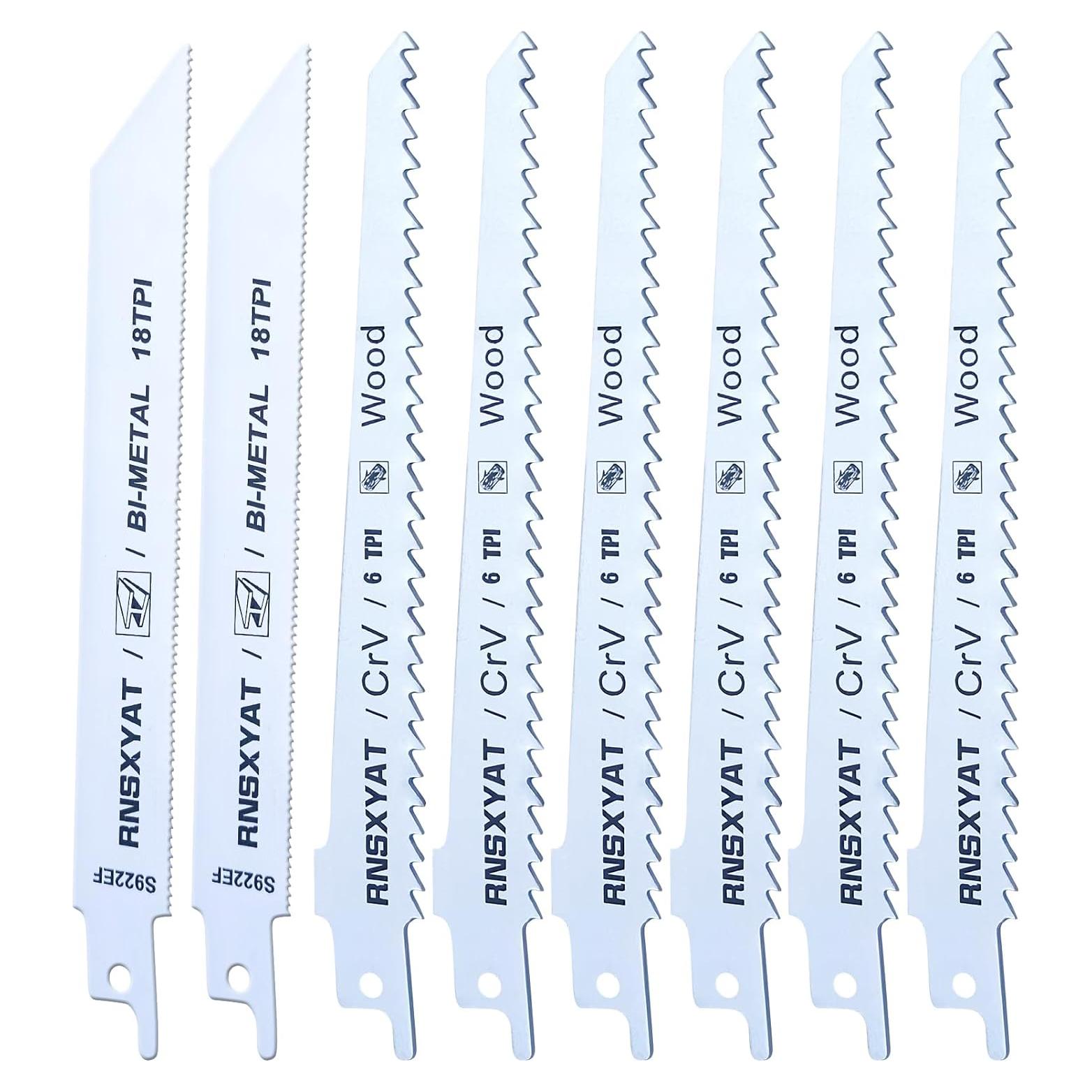 Juego de 8 Cuchillas de Sierra Recíproca RNSXYAT para Madera y Metal