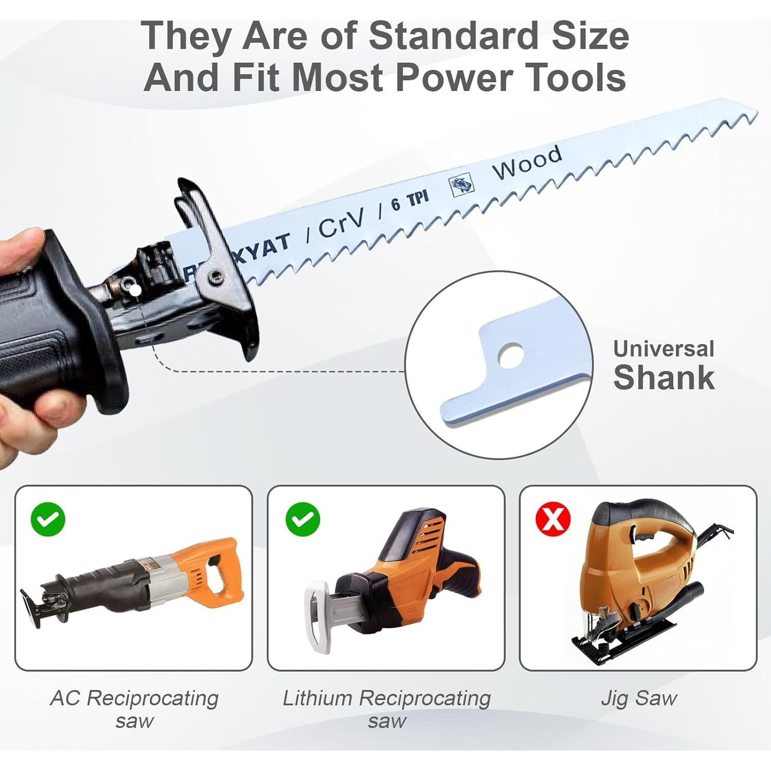 Juego de 8 Cuchillas de Sierra Recíproca RNSXYAT para Madera y Metal