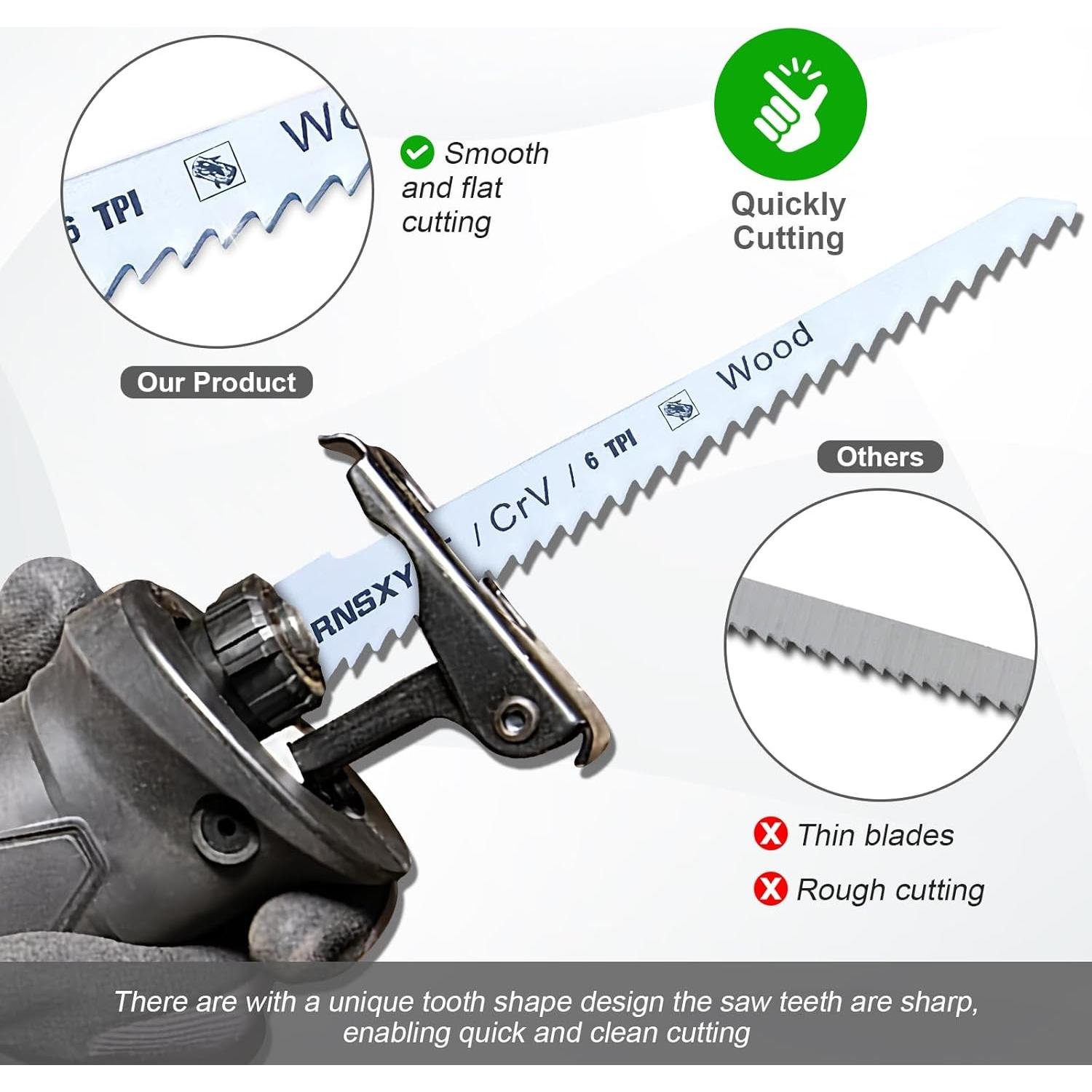 Juego de 8 Cuchillas de Sierra Recíproca RNSXYAT para Madera y Metal