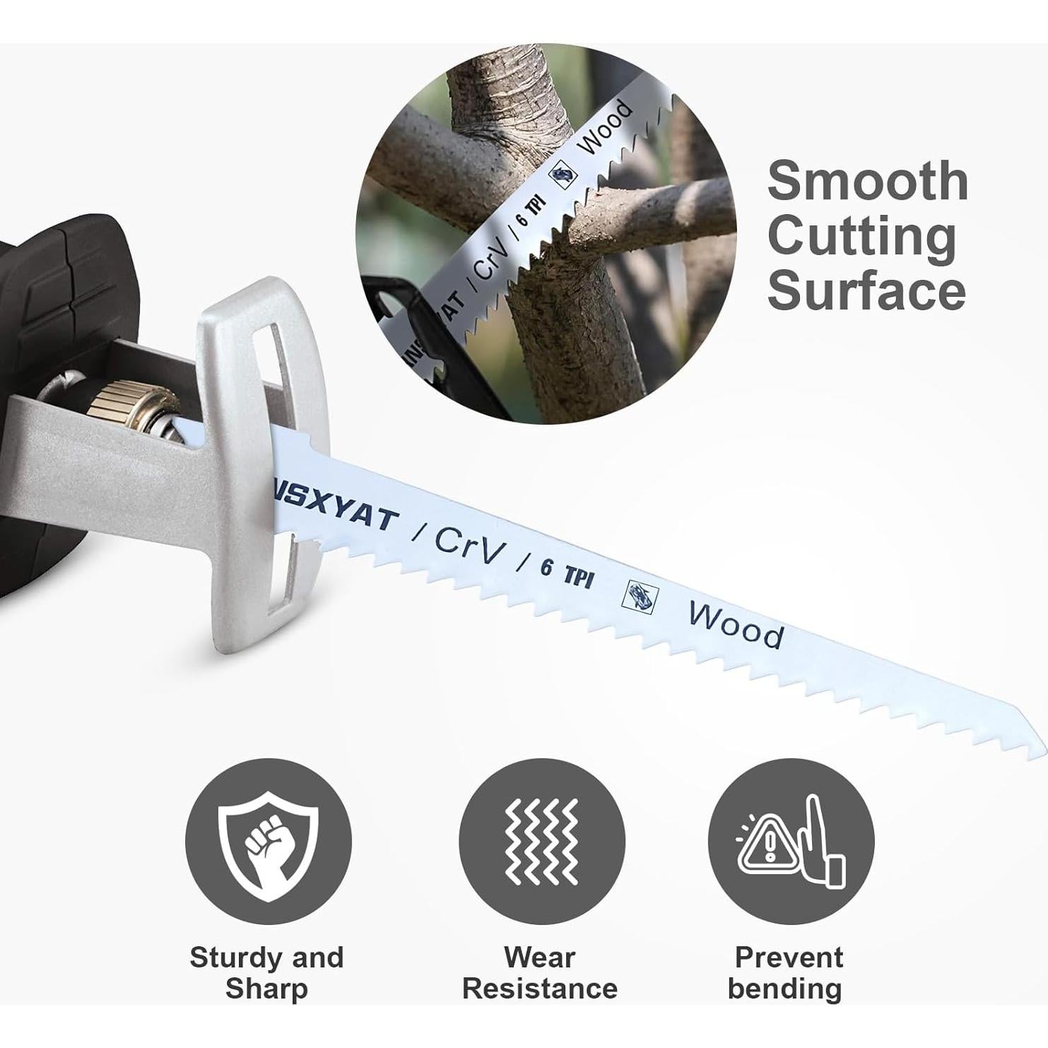 Juego de 8 Cuchillas de Sierra Recíproca RNSXYAT para Madera y Metal