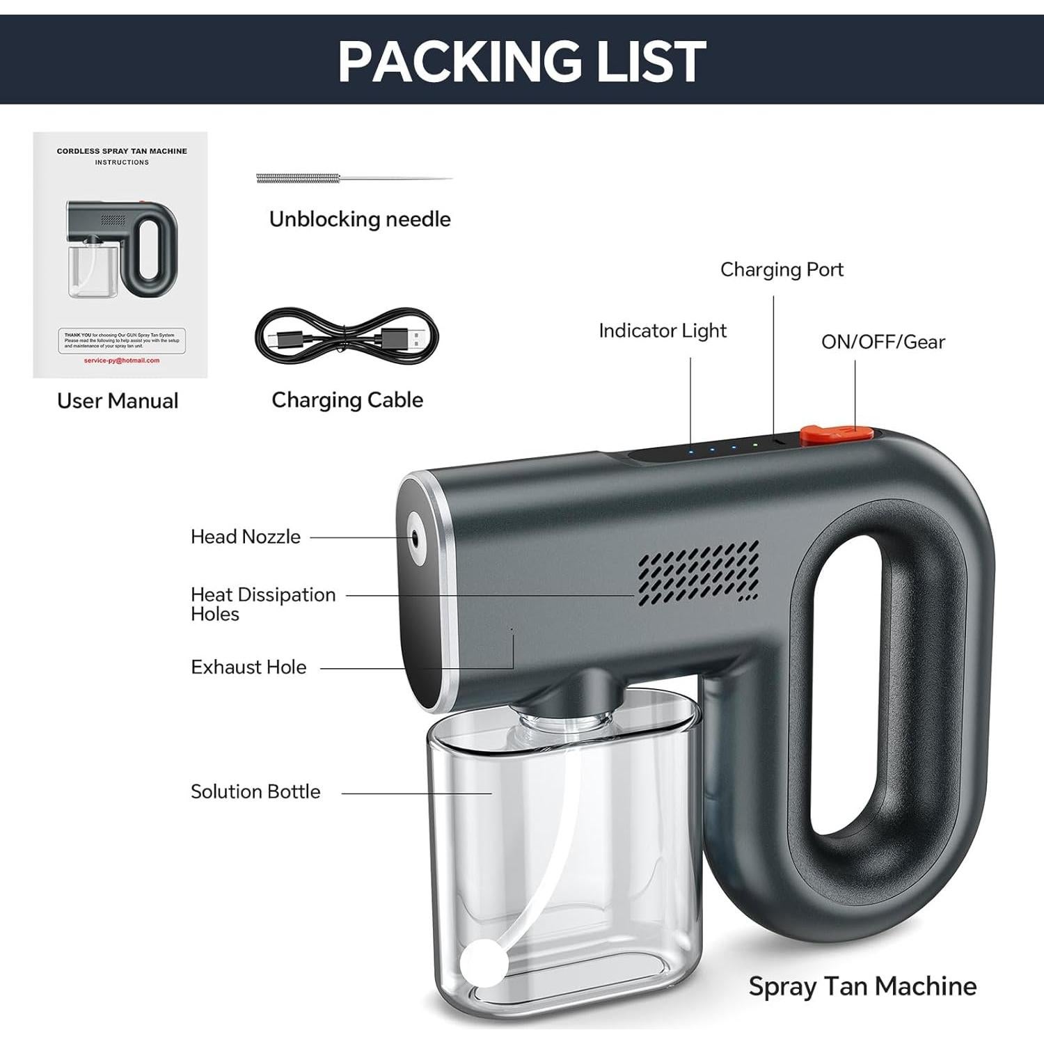 Máquina de bronceado en spray Oyase recargable portátil