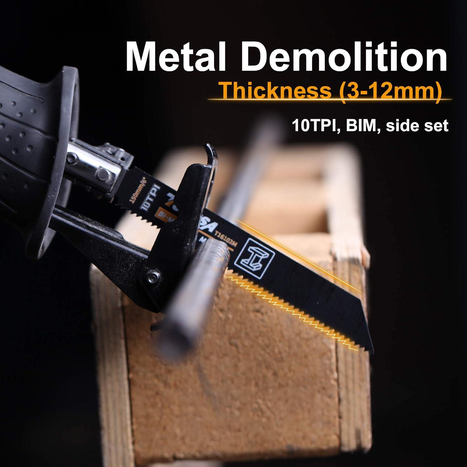 TOLESA Juego de 10 Hojas de Sierra de Vaivén 15,24 cm