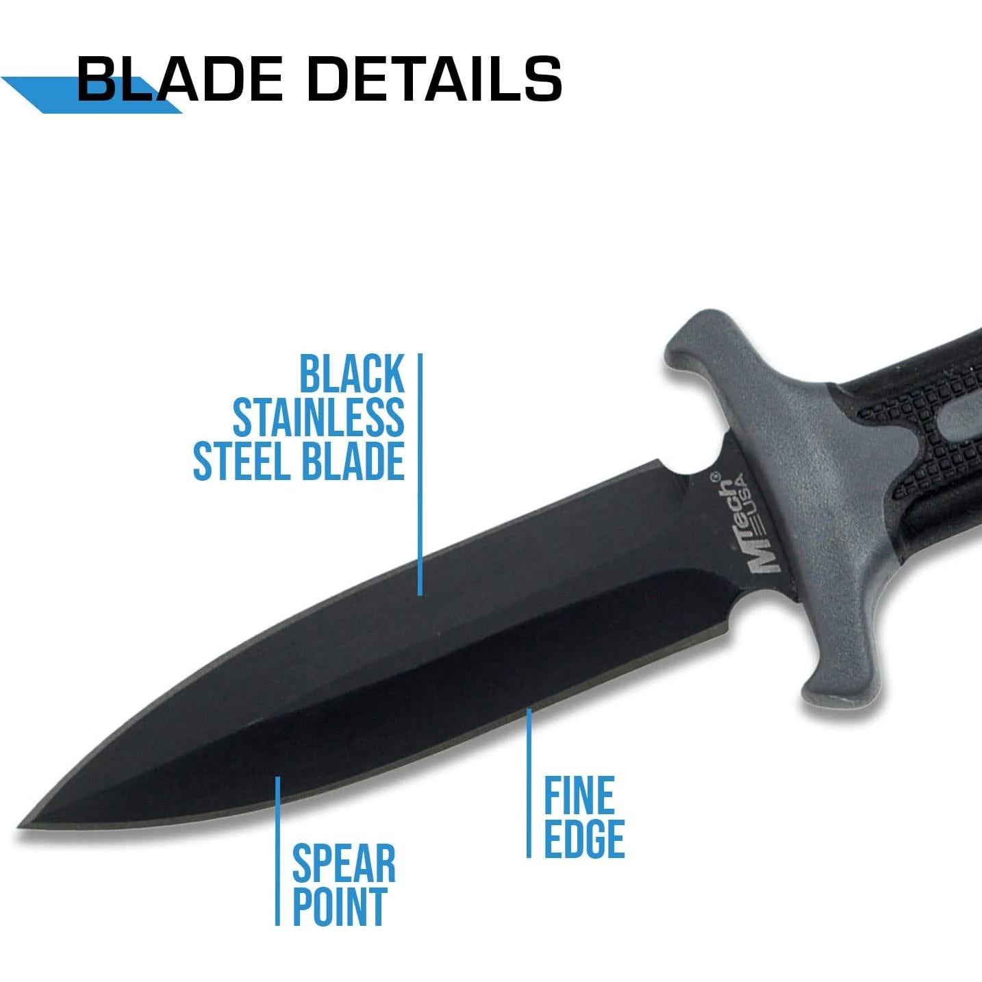 Cuchillo de Cuello MTech USA MT-20-14GY - Hoja Negra 16.5 cm