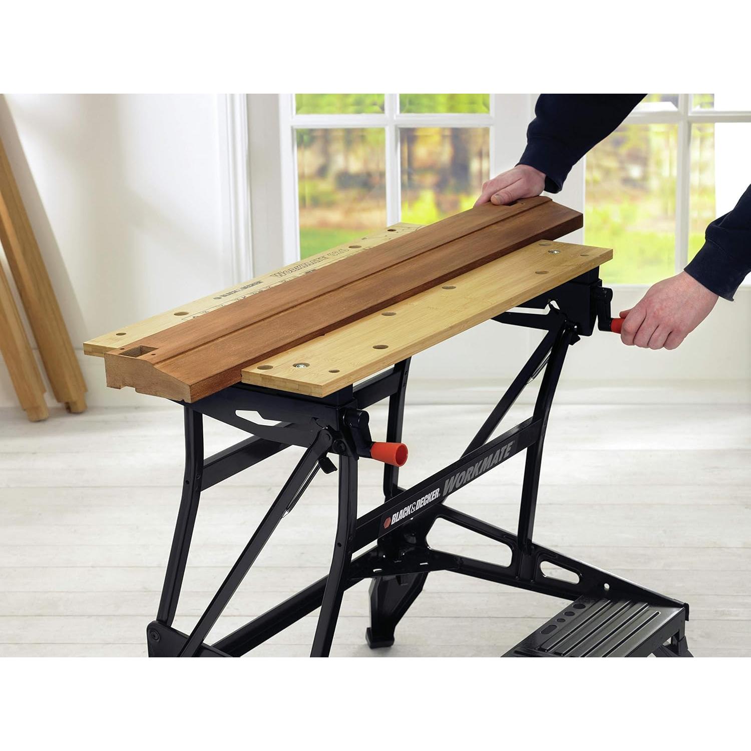 Tough Work Bench Saw Horse, Dual Height Heavy Duty Steel Frame, WM626-XJ