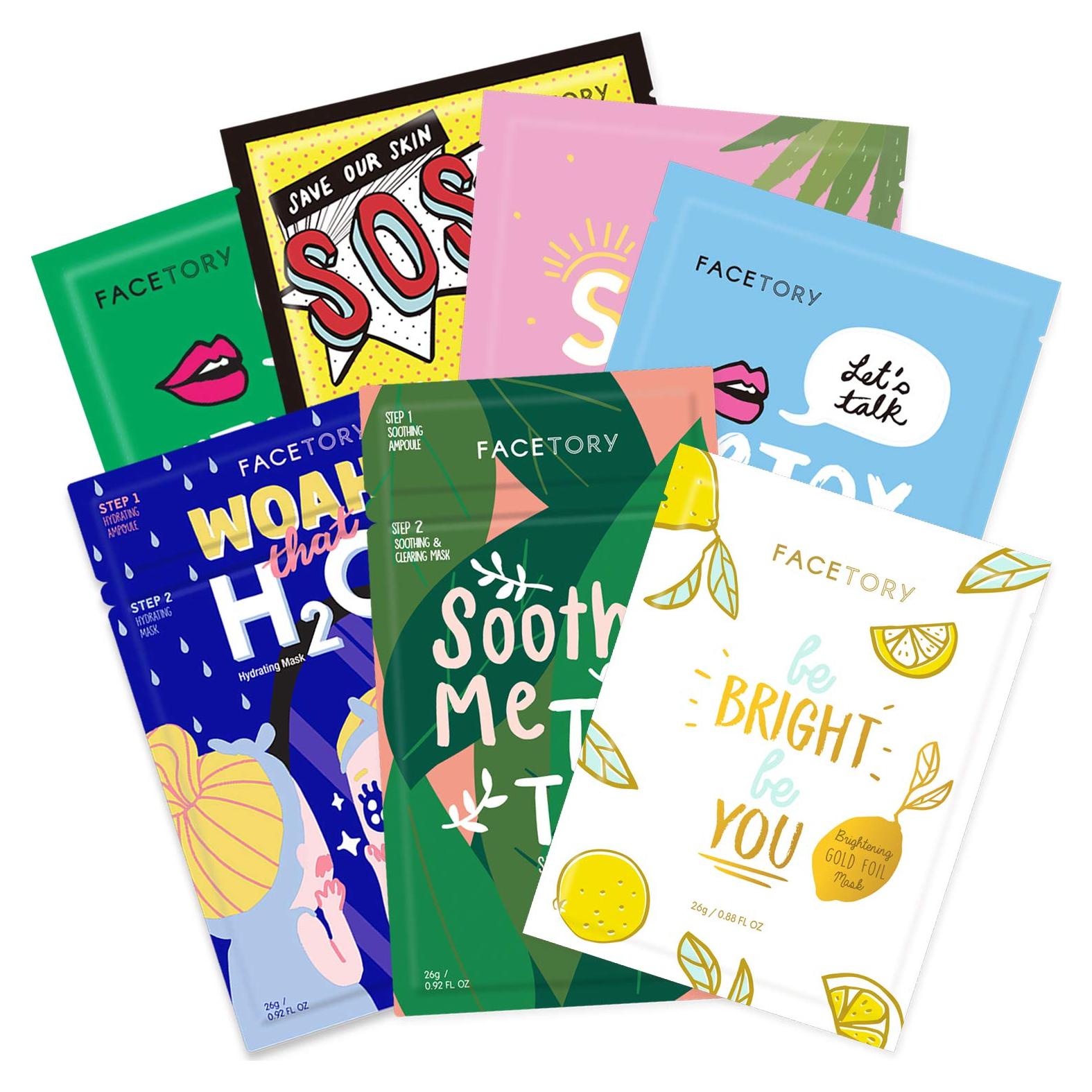 Mascarillas Faciales FaceTory Conjunto 7 Piezas Hidratantes