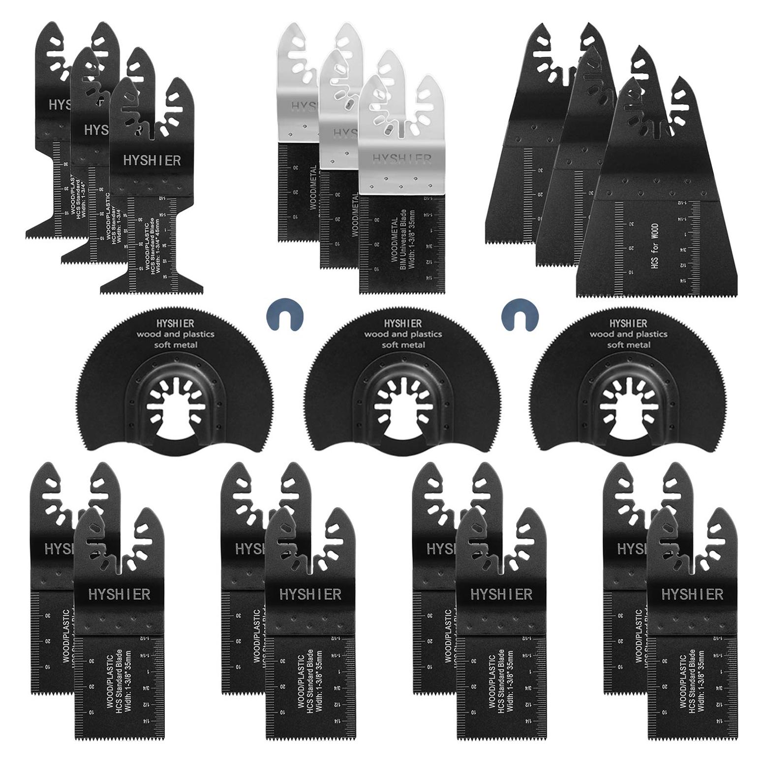 Kit de 22 Hojas de Sierra Oscilante HYSHIER para Madera Metal