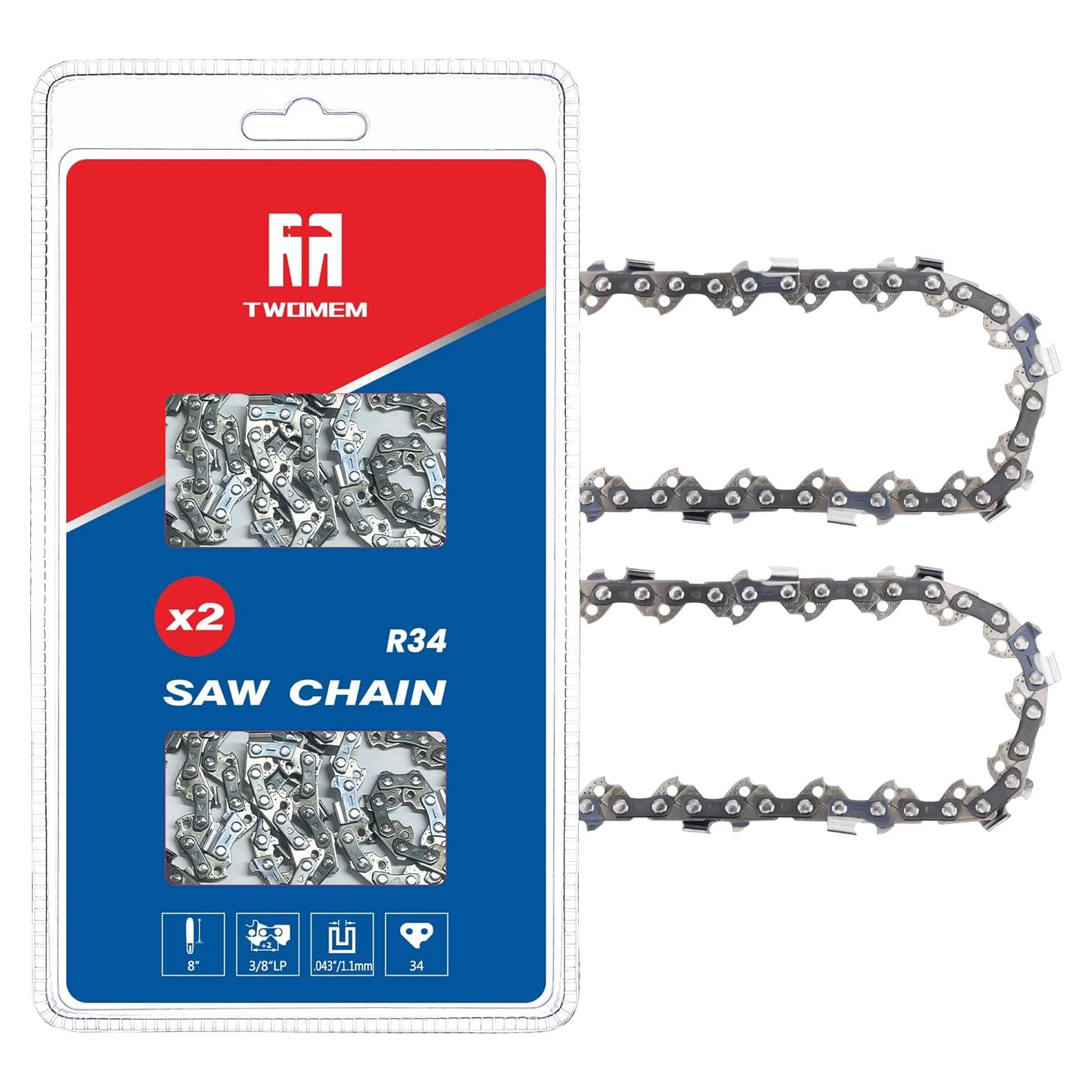 Paquete de 2 cadenas de sierra R34 20 cm 34 eslabones