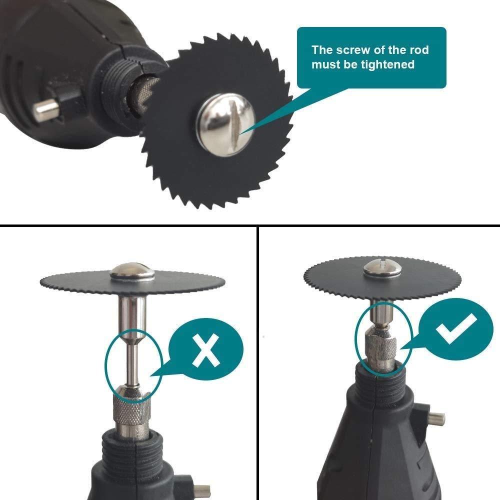 6 Pcs Rotary Drill Saw Blades, Steel Saw Disc Wheel Cutting Blades with 1/8" Straight Shank Mandrel for Dremel Drills Rotary Tools(Power Tools are not Included)