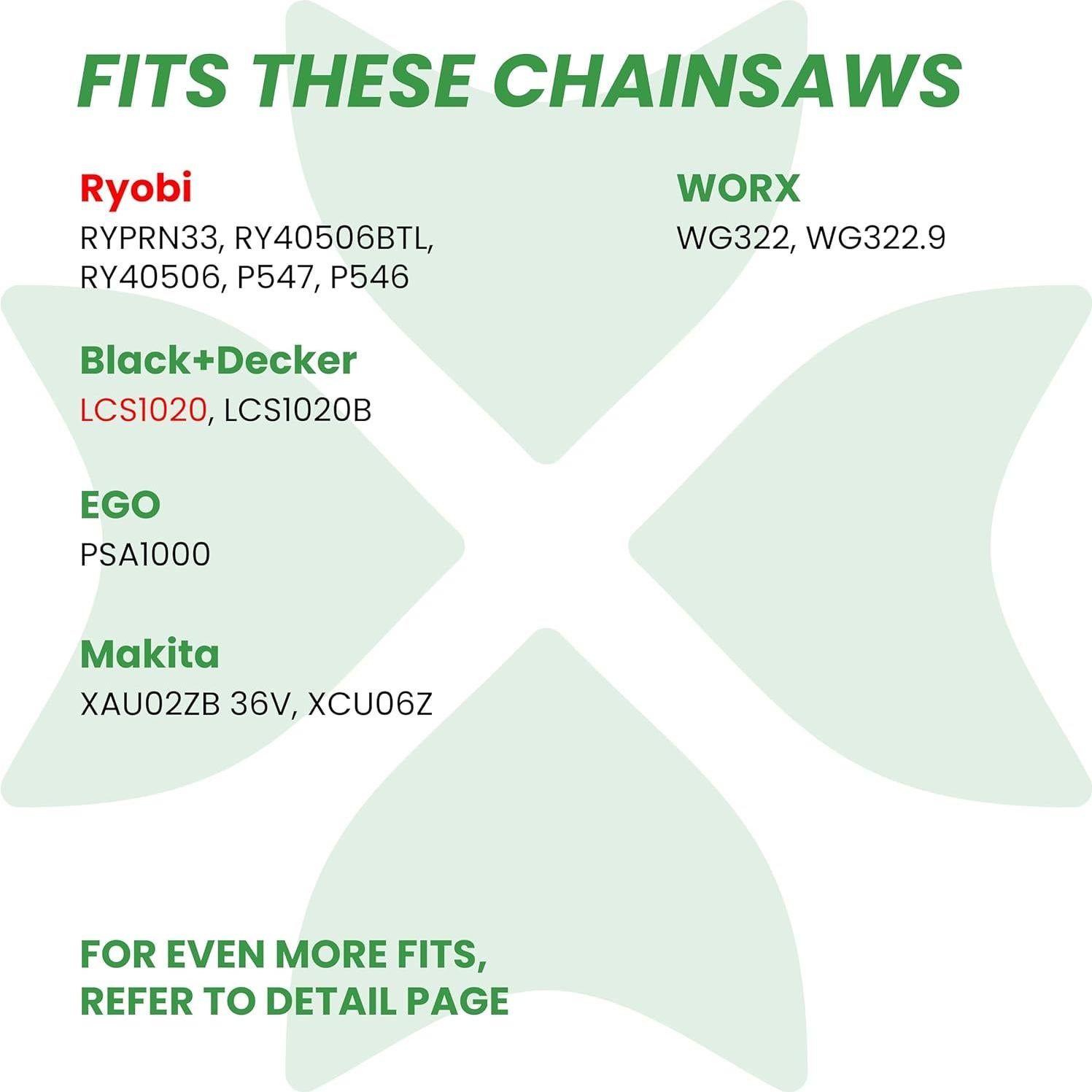 Cadena de Motosierra BYANE 25.4 cm 3/8 LP Pitch 40 Enlaces