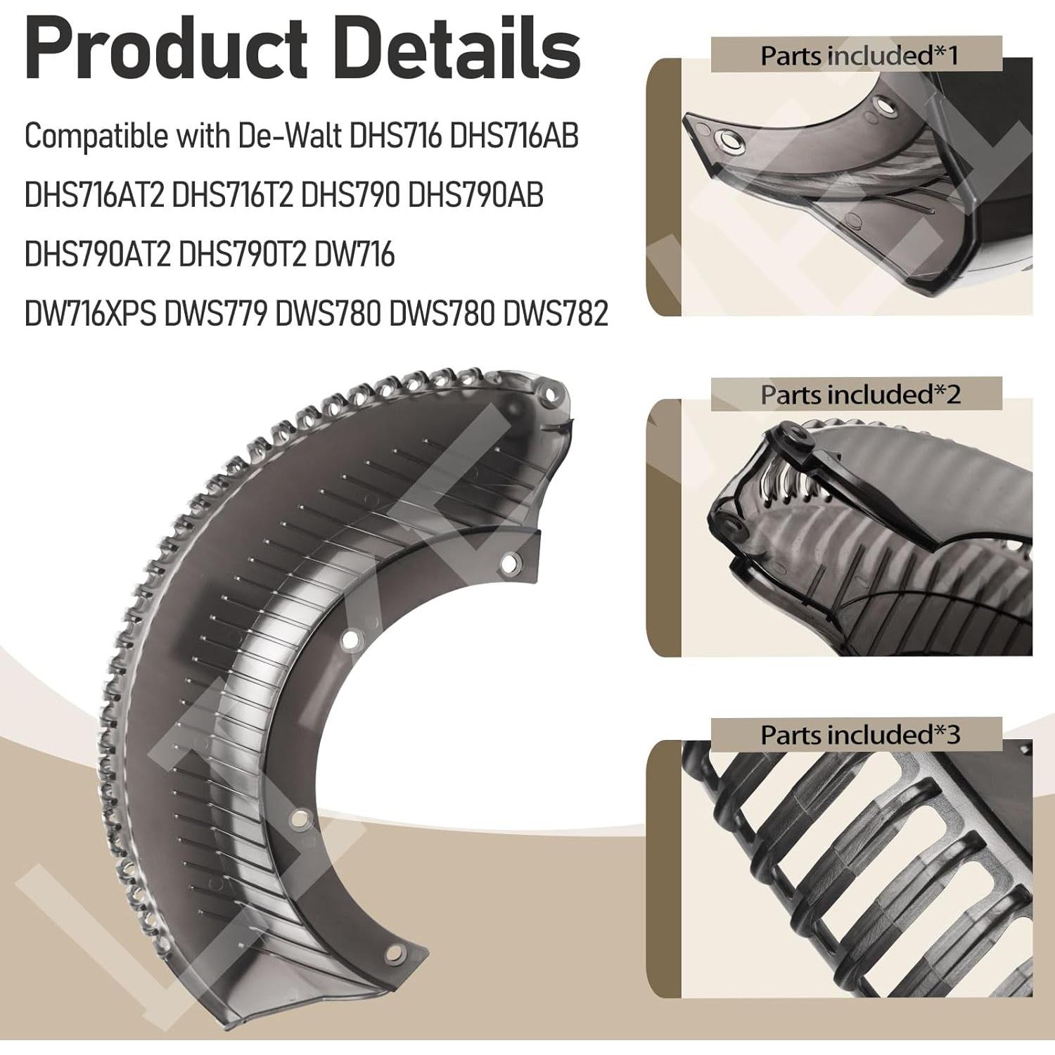 N027988 Lower Guard for DEWALT DHS716 DWS782 DHS790 DWS779 DWS780, Miter Saw Lower Guard Assy, Fits Various BLACK AND DECKER Models