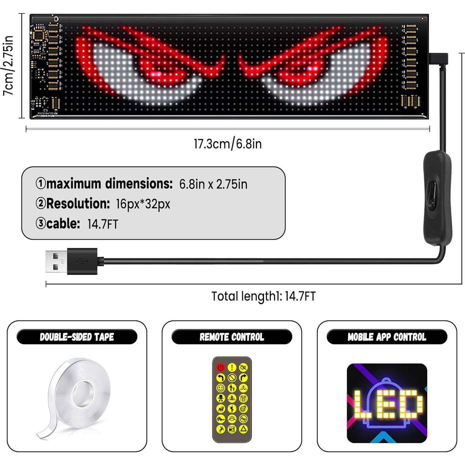 Luces Ojos del Diablo WLOSDMW LED Flexible 7.1x17.3cm