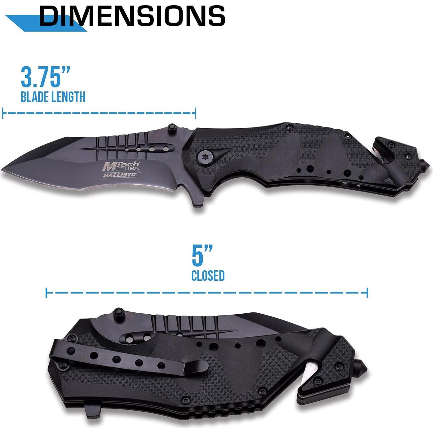 Cuchillo Plegable MTech USA MT-A845BK 9.53 cm Hoja Negra