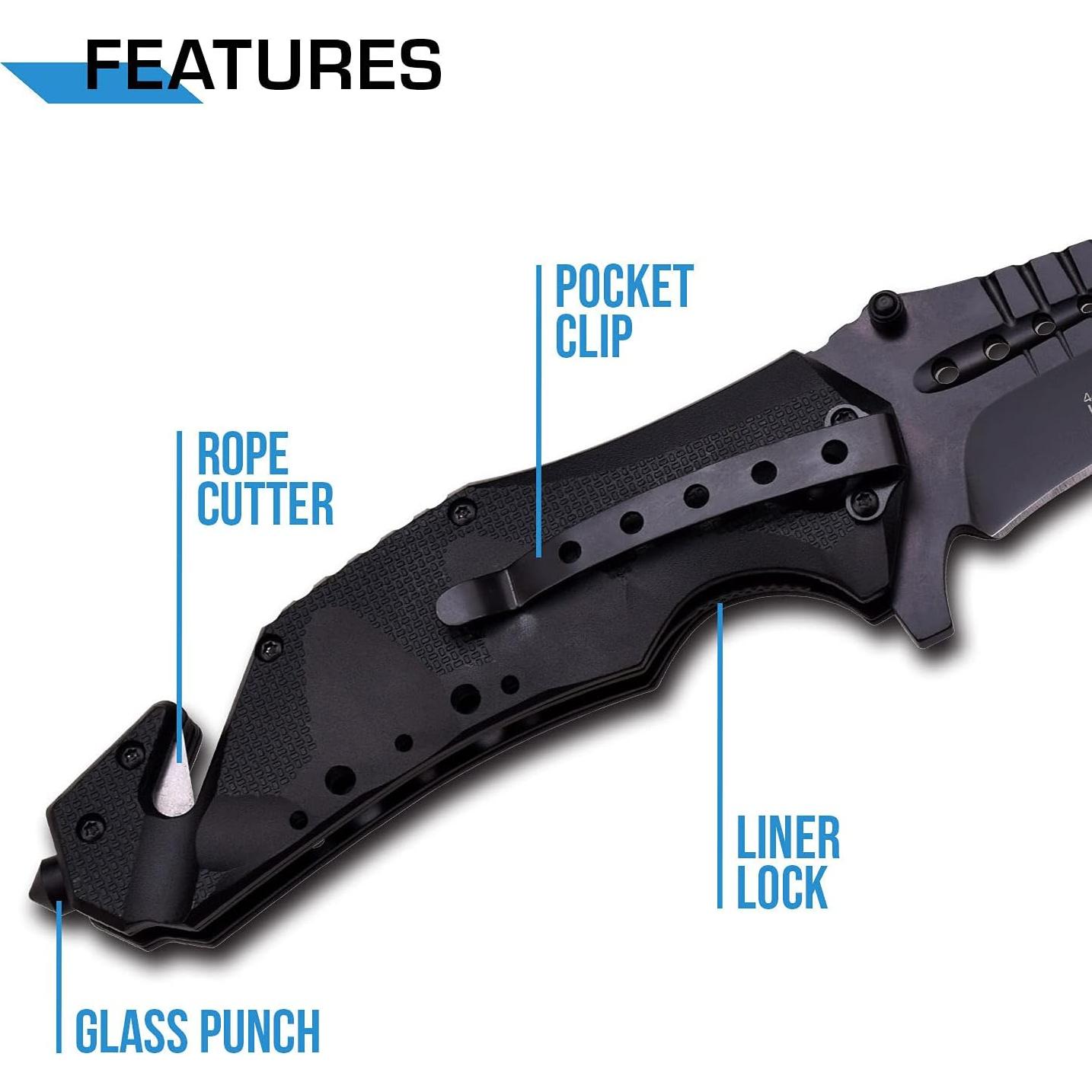 Cuchillo Plegable MTech USA MT-A845BK 9.53 cm Hoja Negra
