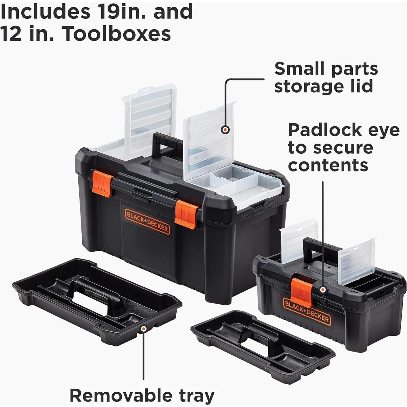 Caja de Herramientas 2 Piezas BLACK+DECKER 48 y 30 cm