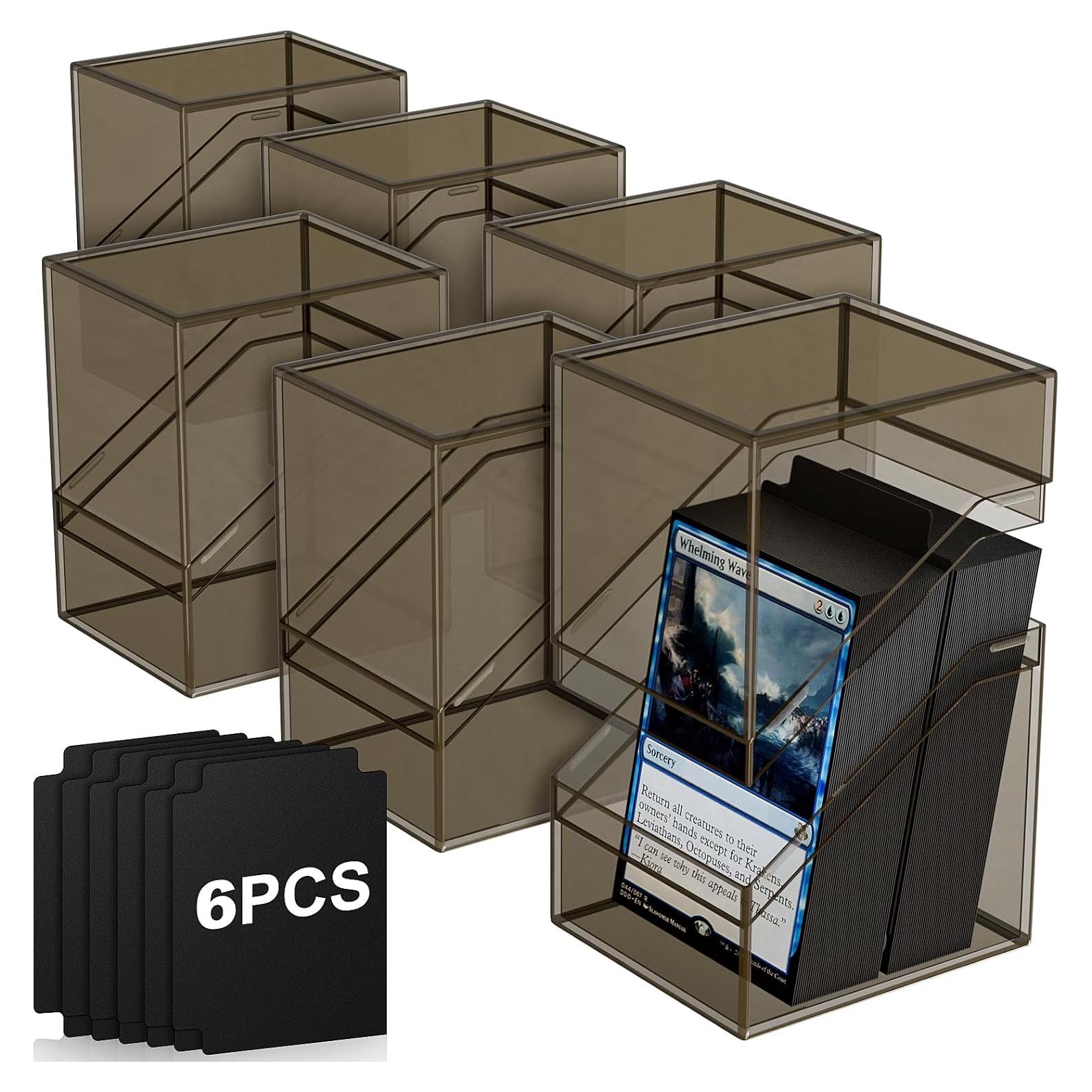 Caja de Barajas Mlikero 6 Piezas Acrílico Negro para 100 Cartas