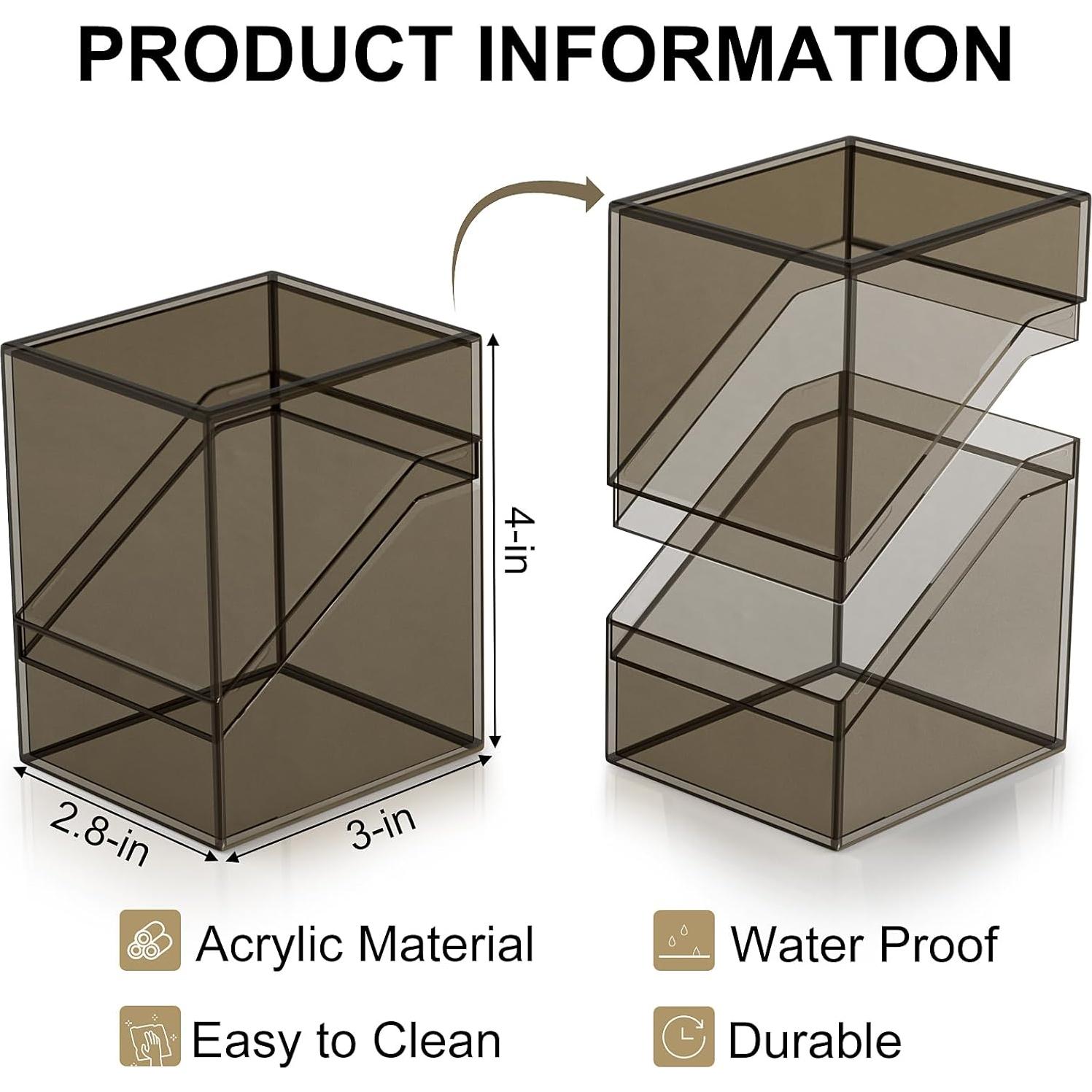 Caja de Barajas Mlikero 6 Piezas Acrílico Negro para 100 Cartas