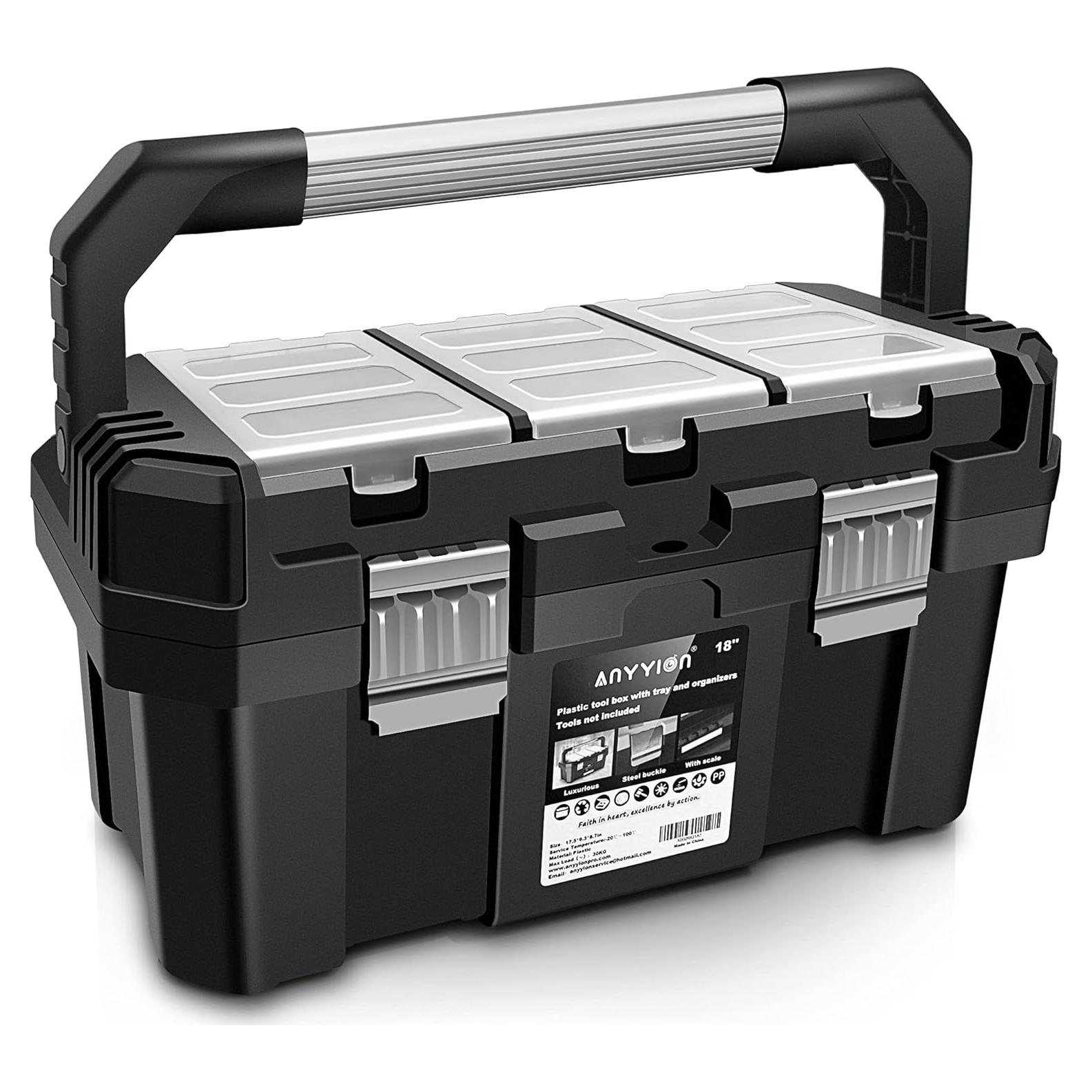 Caja de Herramientas Anyyion 44.5x24.1x21.6 cm Doble Cerradura