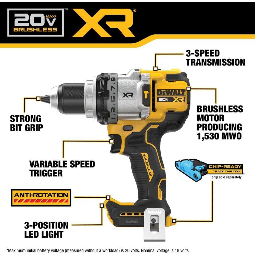 Taladro de Percusión Inalámbrico DEWALT 20V MAX 3 Velocidades