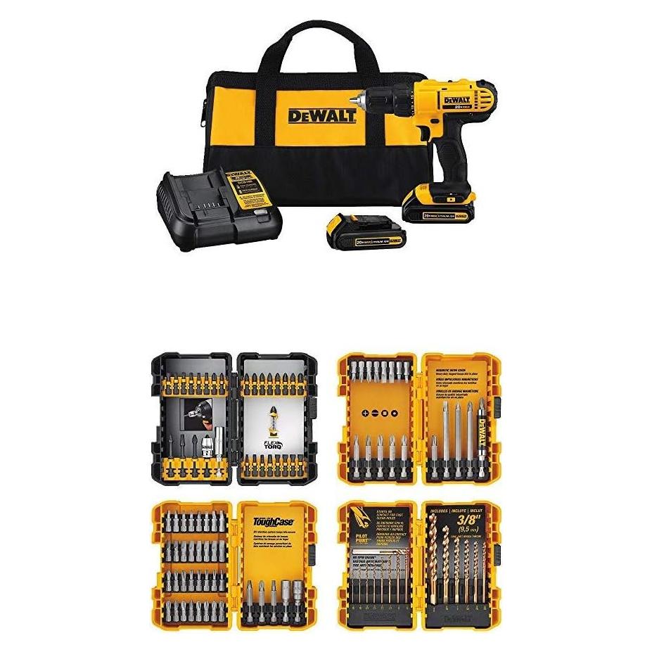 Taladro Atornillador Inalámbrico DEWALT 20V 100 Piezas DCD771C2