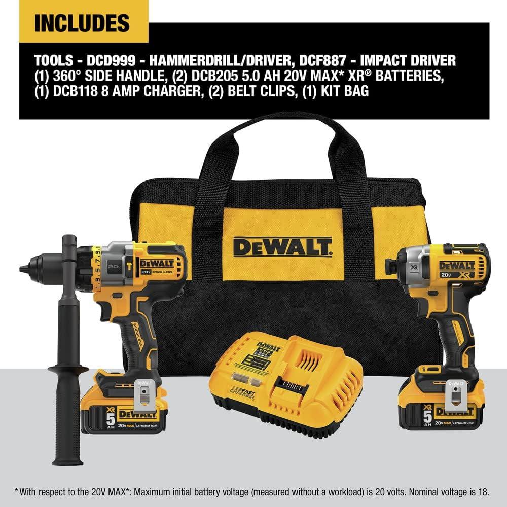 Kit Combo DEWALT 20V Max Taladro y Destornillador 5Ah