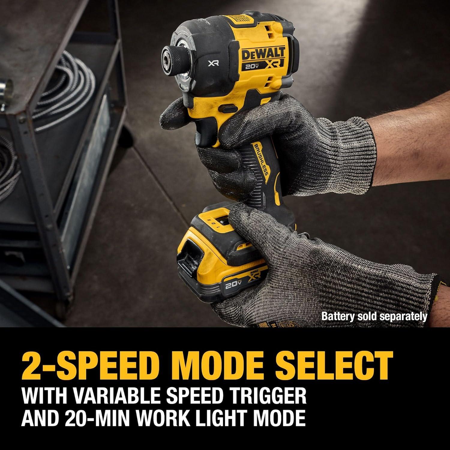 Destornillador de Impacto Hidráulico DEWALT 20V 1/4" Silencioso