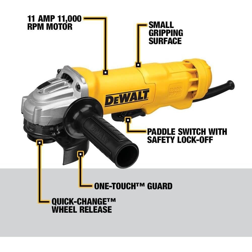 Amoladora Angular DEWALT DWE402W 4.5" 11A 11000 RPM con Cable